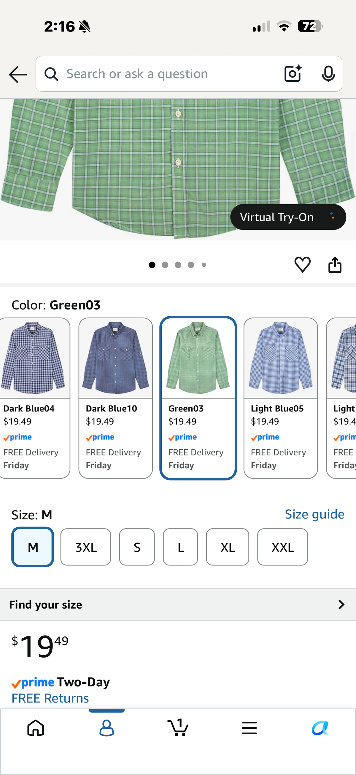 TUNEVUSE Men's Transitional Weather Plaid Long Sleeve Gingham Shirt (Medium)