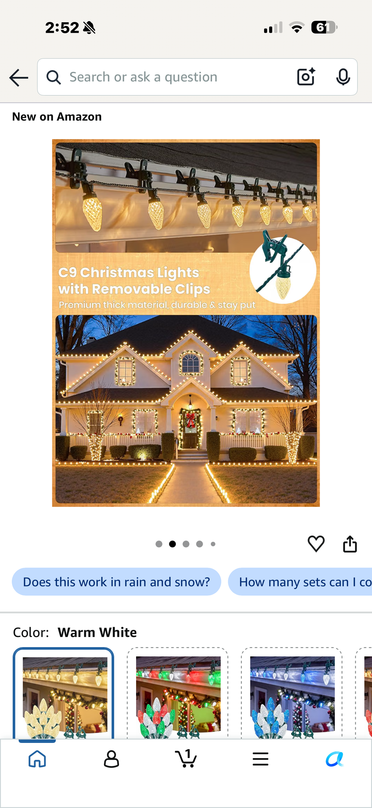 Brightown C9 Christmas Lights Outdoor, 30 LED Bulbs with 30 Spring Clips