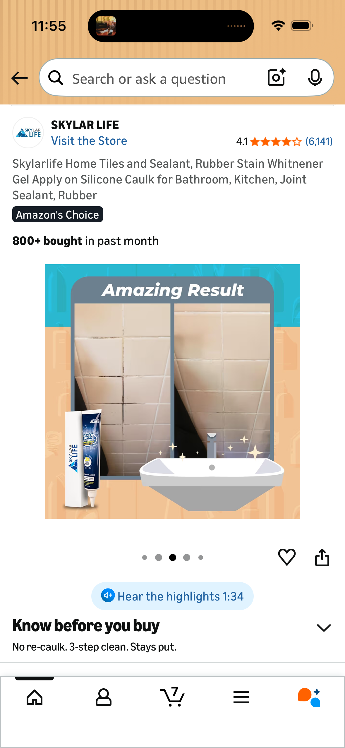 Skylarlife Home Tiles and Sealant, Rubber Stain Whitnener Gel Apply on Silicone Caulk for Bathroom, Kitchen, Joint Sealant, Rubber
