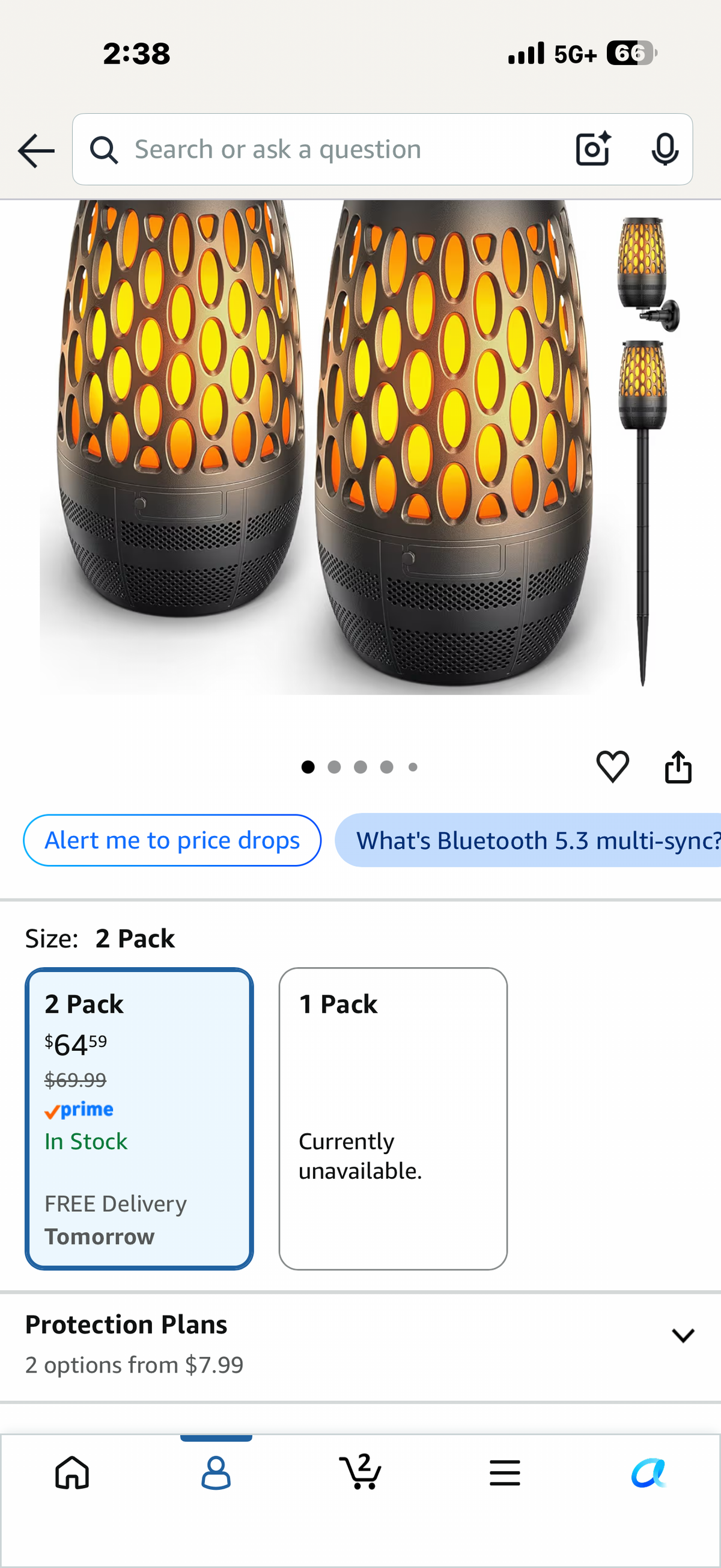 Outdoor Lantern Bluetooth Speakers with Flame Light, IPX6 (2 Pack) Torch lighting, ambient outdoor sound, multi-speaker sync, patio & backyard use, IPX6 waterproof
