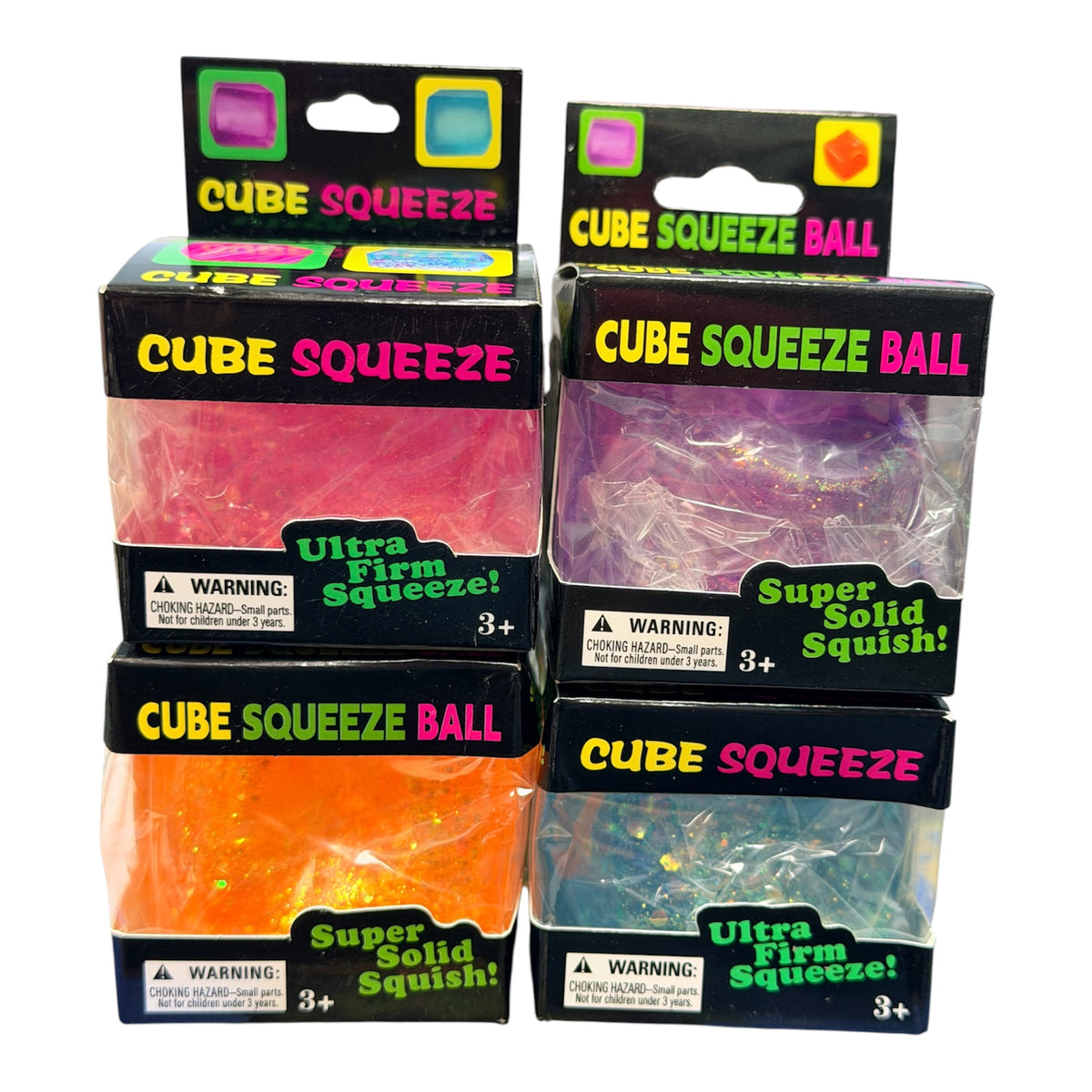 Extra Firm Cube Squishy - Glitter (Assorted Colors)
