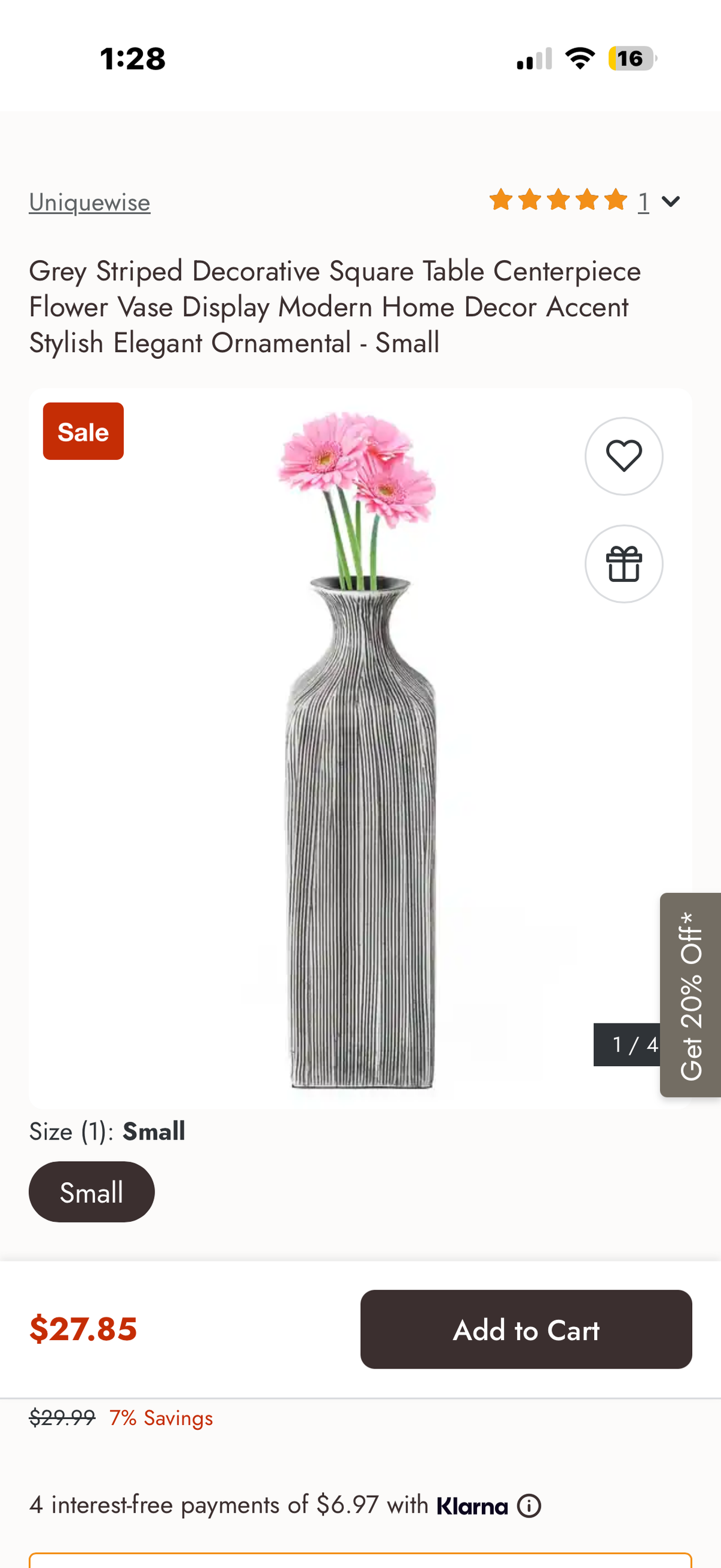 Striped Decorative Vase