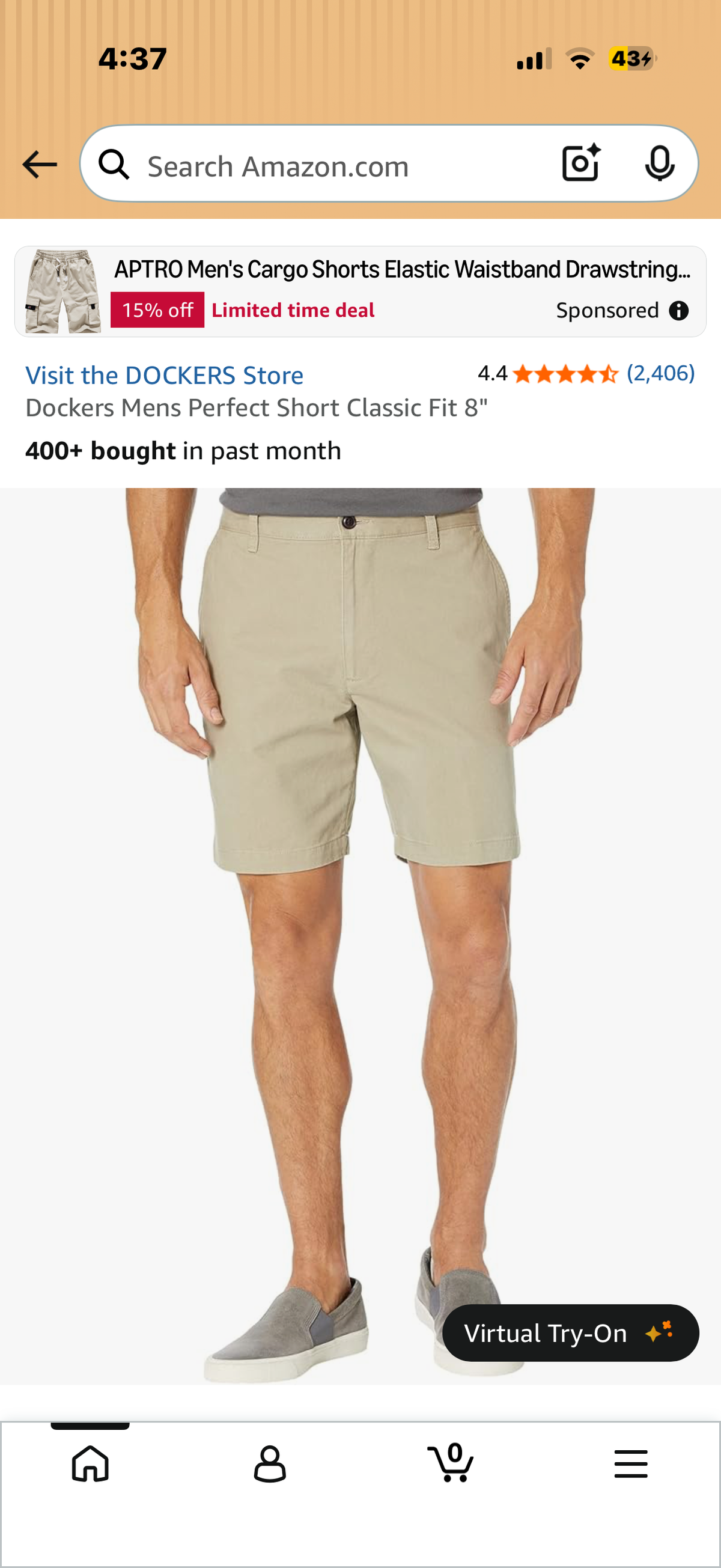 Dockers Mens Perfect Short Classic Fit 8” (Size 38 waist)