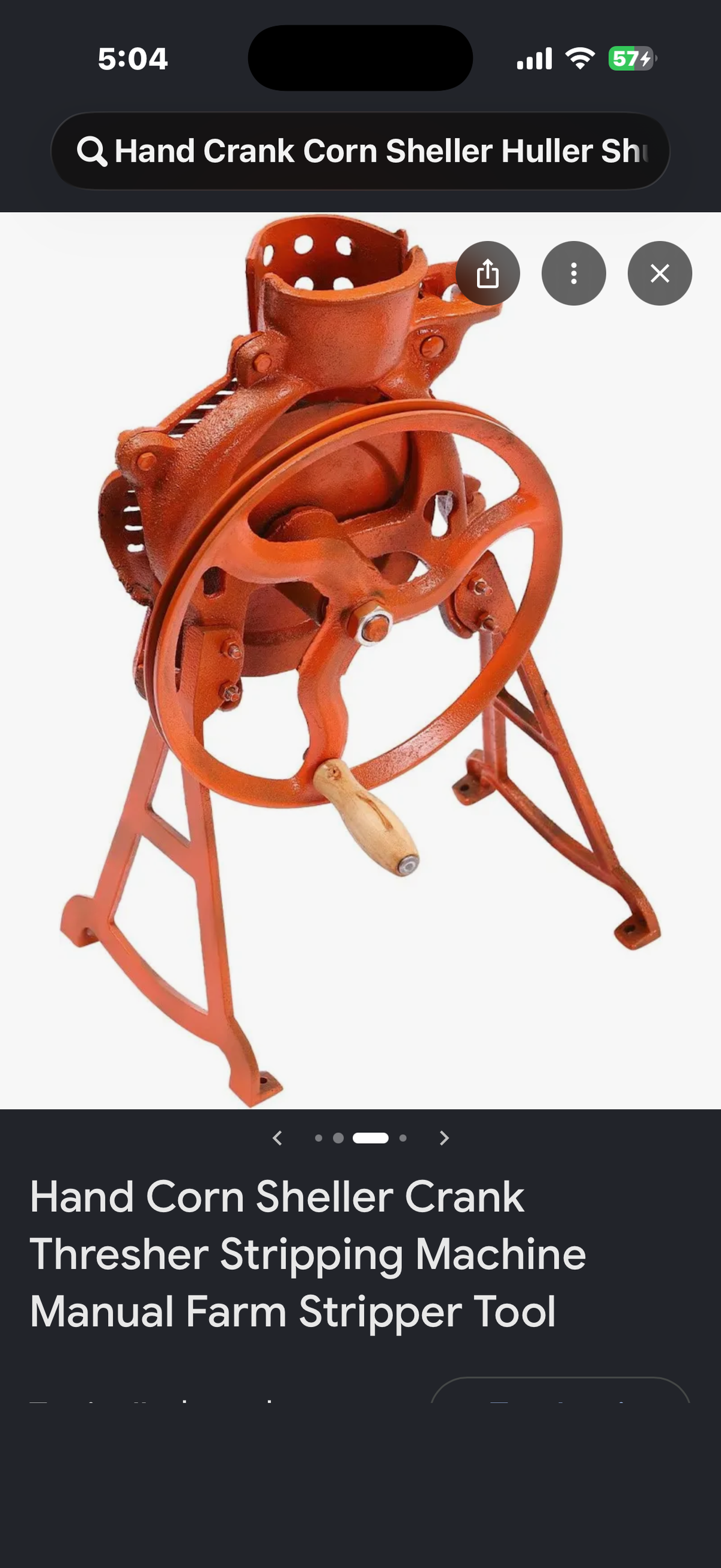 Hand Crank Corn Sheller Huller Shucker Husker Thresher Threshing Stripping