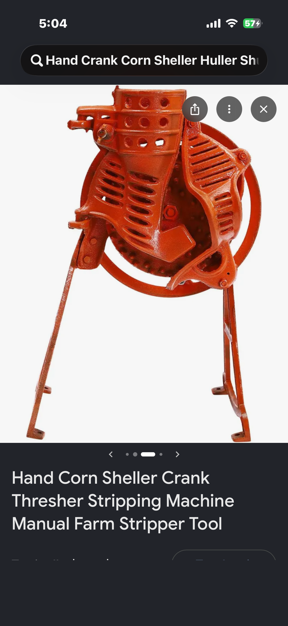 Hand Crank Corn Sheller Huller Shucker Husker Thresher Threshing Stripping