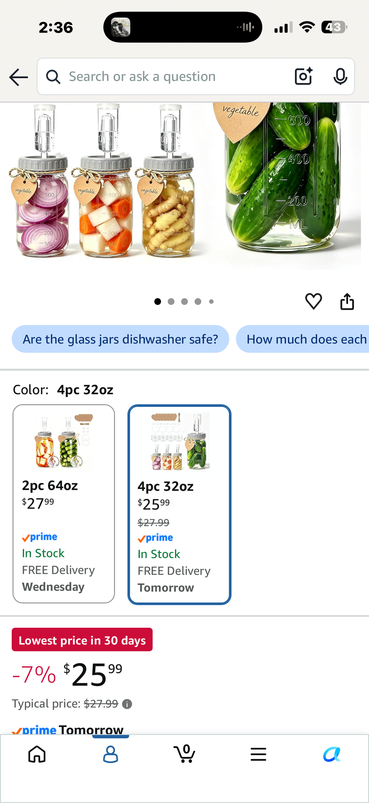 4 Pack Mason Jar Fermentation Kit, 32 oz Wide Mouth (Includes jars