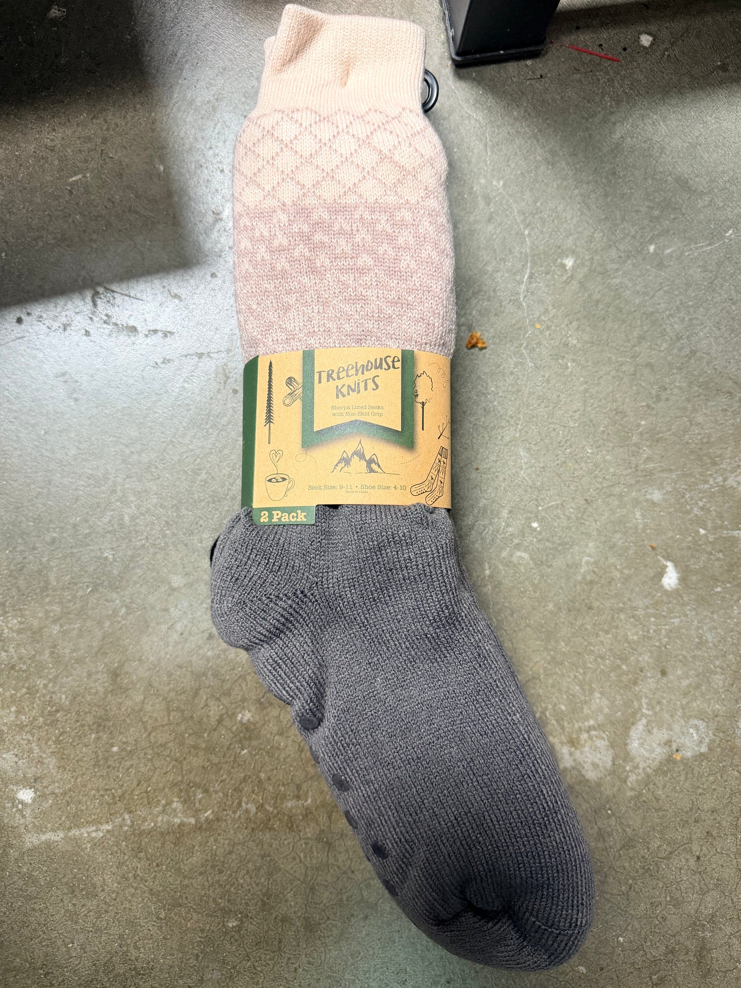 Sock Slippers for Women - 2 Pack Non Slip Socks - Fuzzy Socks Warm Socks with Grippers Sherpa Fleece Lined Thermal