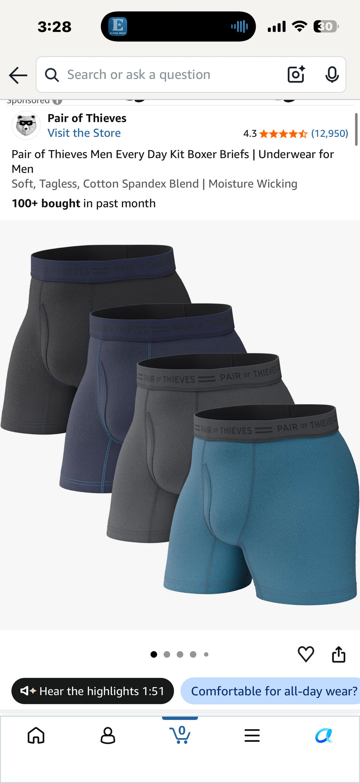 Pair of Thieves Men Every Day Kit Boxer Briefs | Underwear for Men (Size Large)