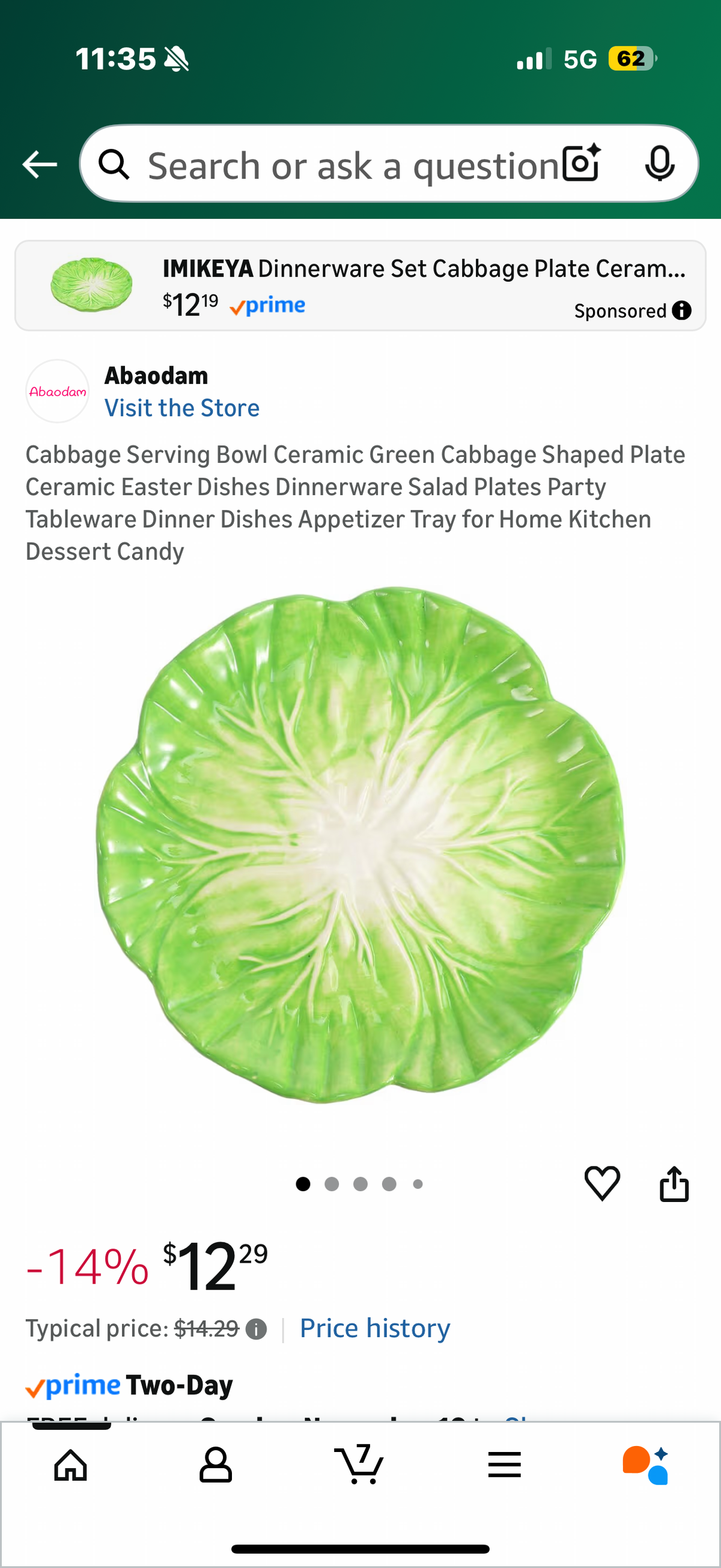 Cabbage Serving Bowl Ceramic Green Cabbage Shaped Plate Ceramic Easter Dishes Dinnerware Salad Plates Party Tableware Dinner Dishes Appetizer Tray for Home Kitchen Dessert Candy