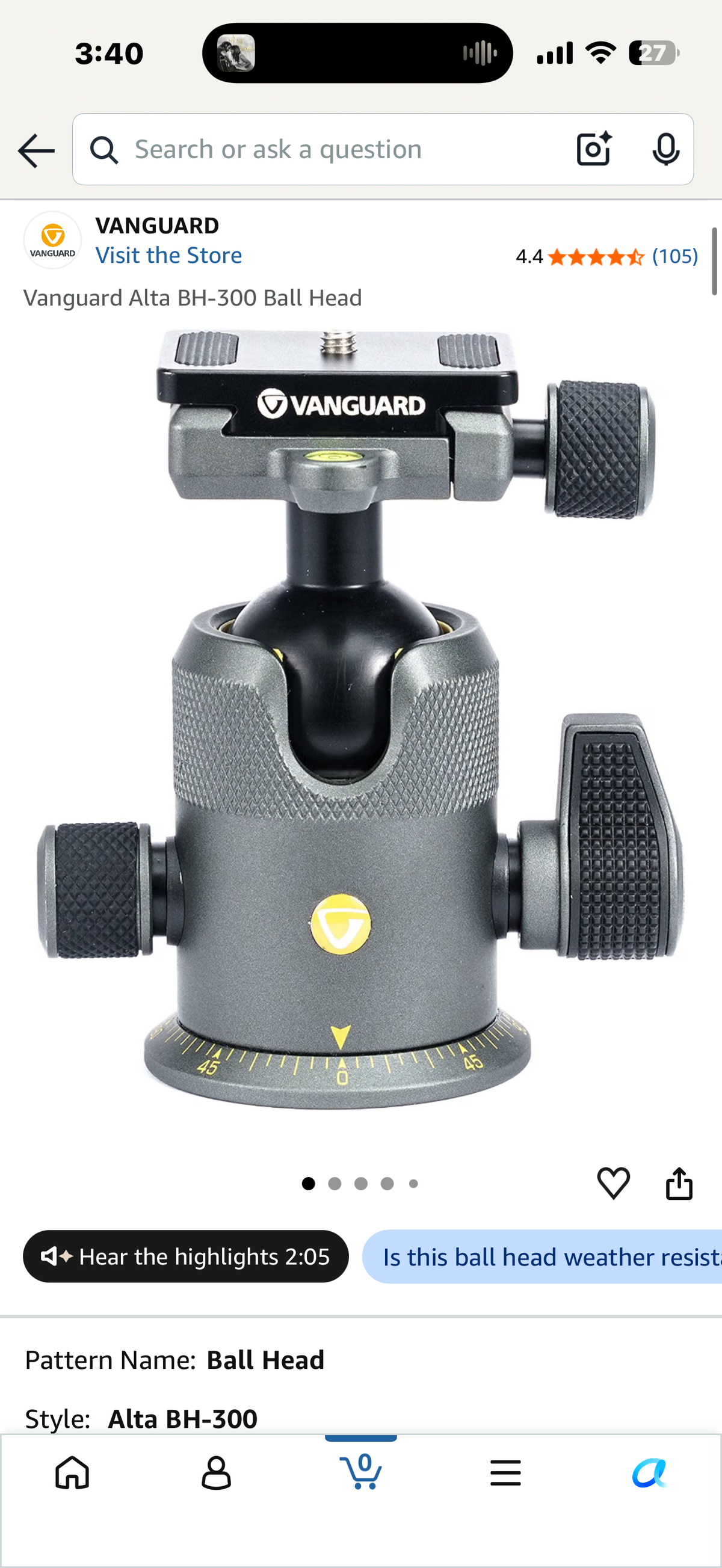 Vanguard Alta BH-300 Ball Head