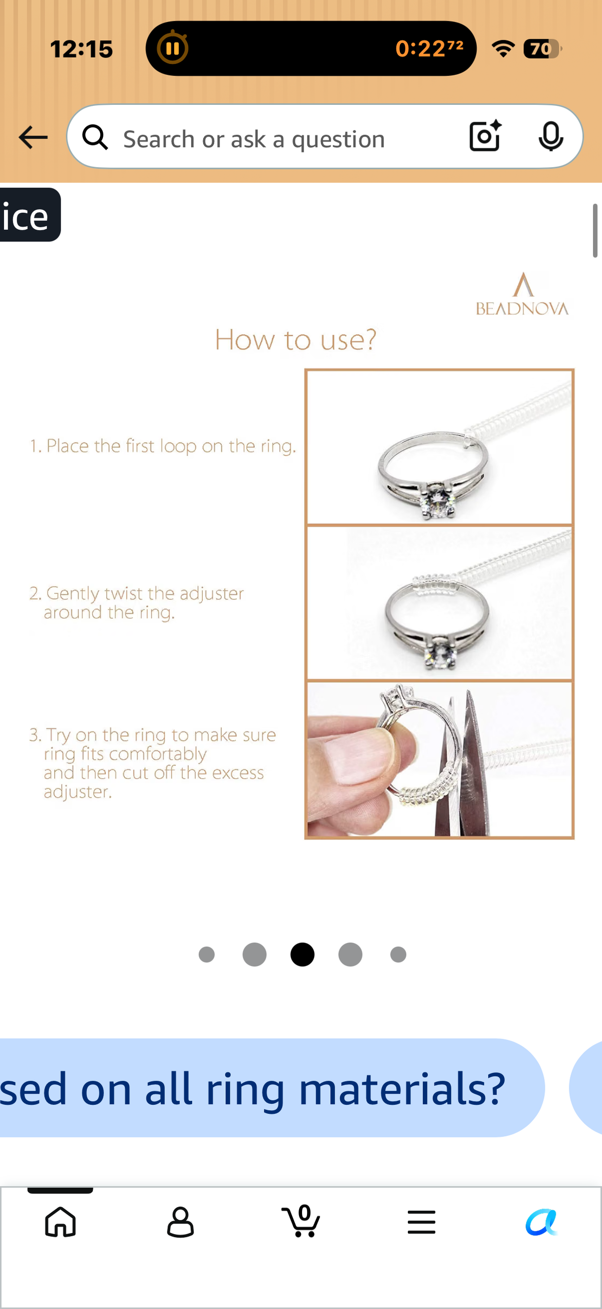 BEADNOVA Ring Sizer Ring Guard Adjuster for Loose Spacer Clear Resizer Tightener (3 Sizes, 15pcs)