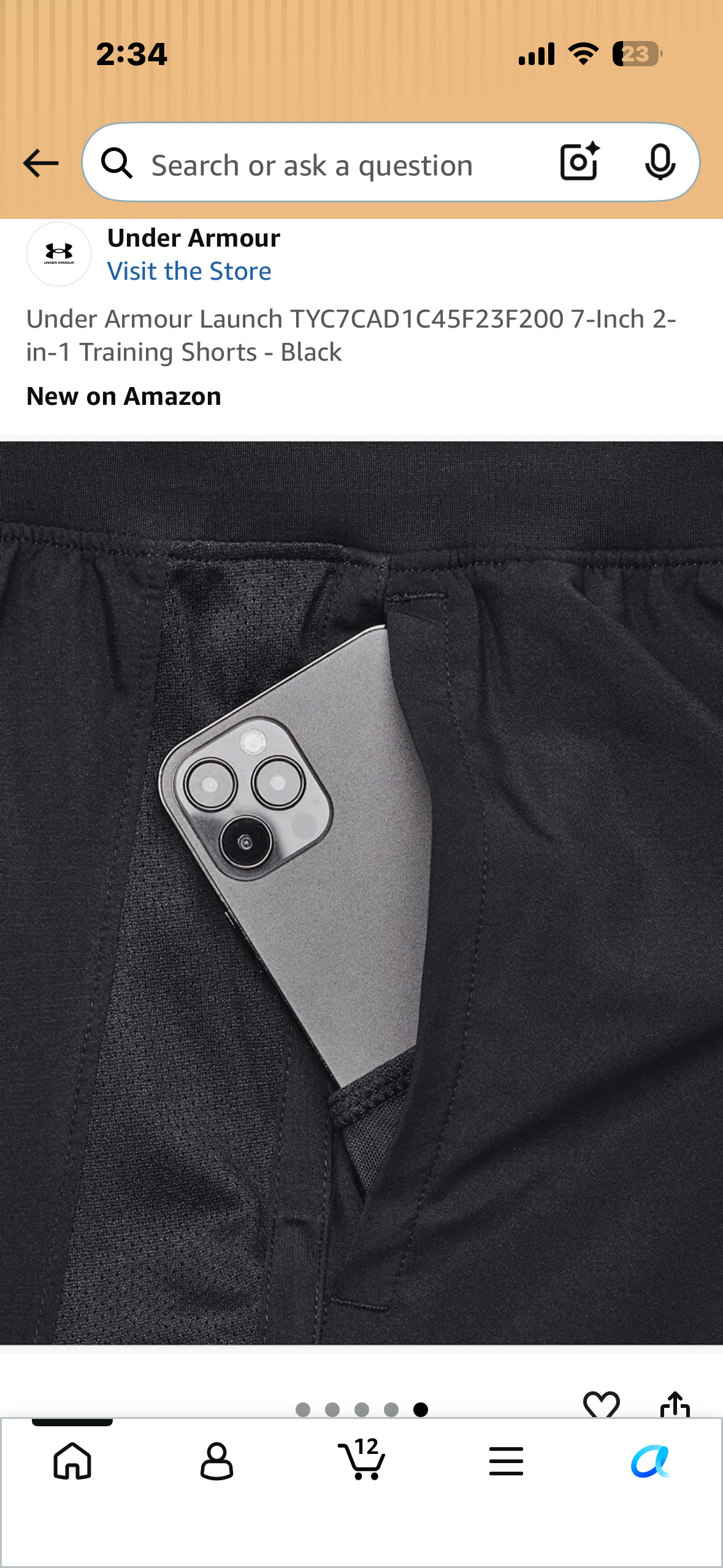 Under Armour Launch,   7-Inch, 2-in-1 Training Shorts - Black (Size Medium)