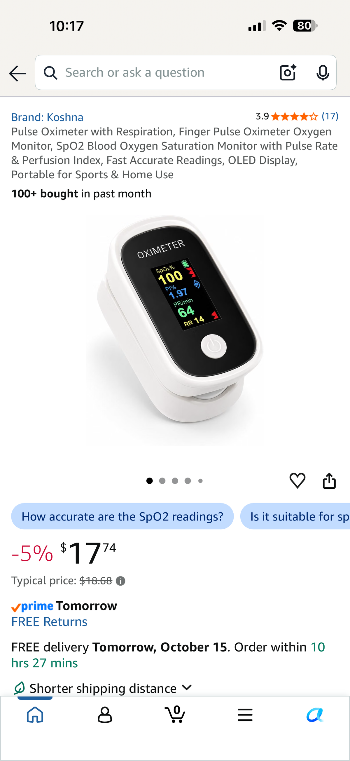 Pulse Oximeter with Respiration, Finger Pulse Oximeter