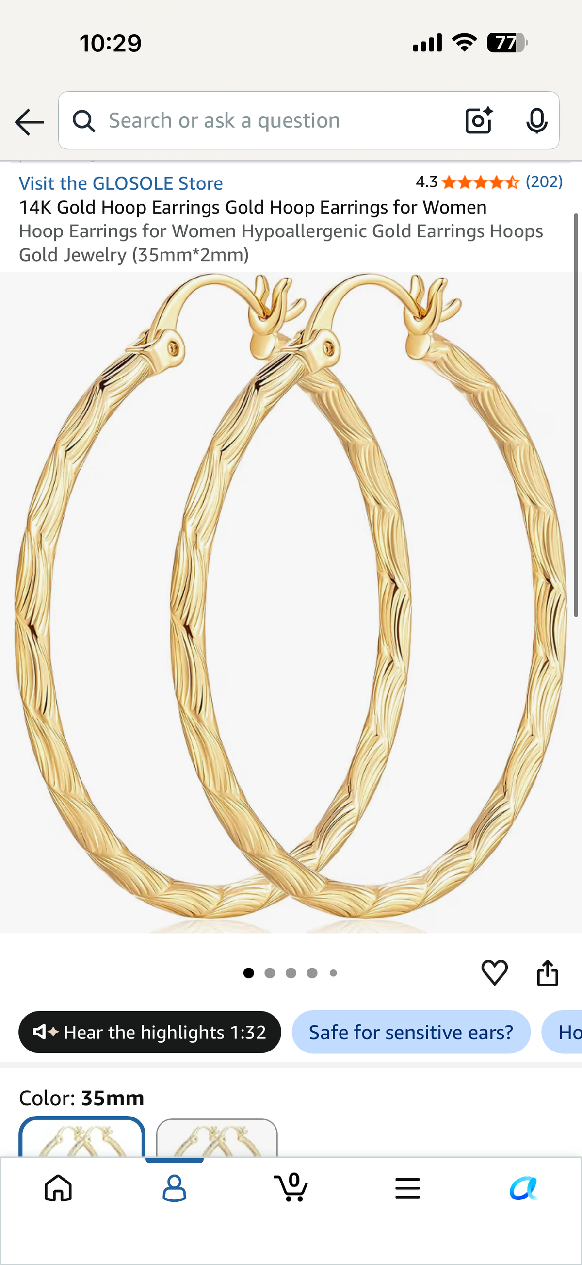 14K Gold Hoop Earrings Gold Hoop Earrings for Women
