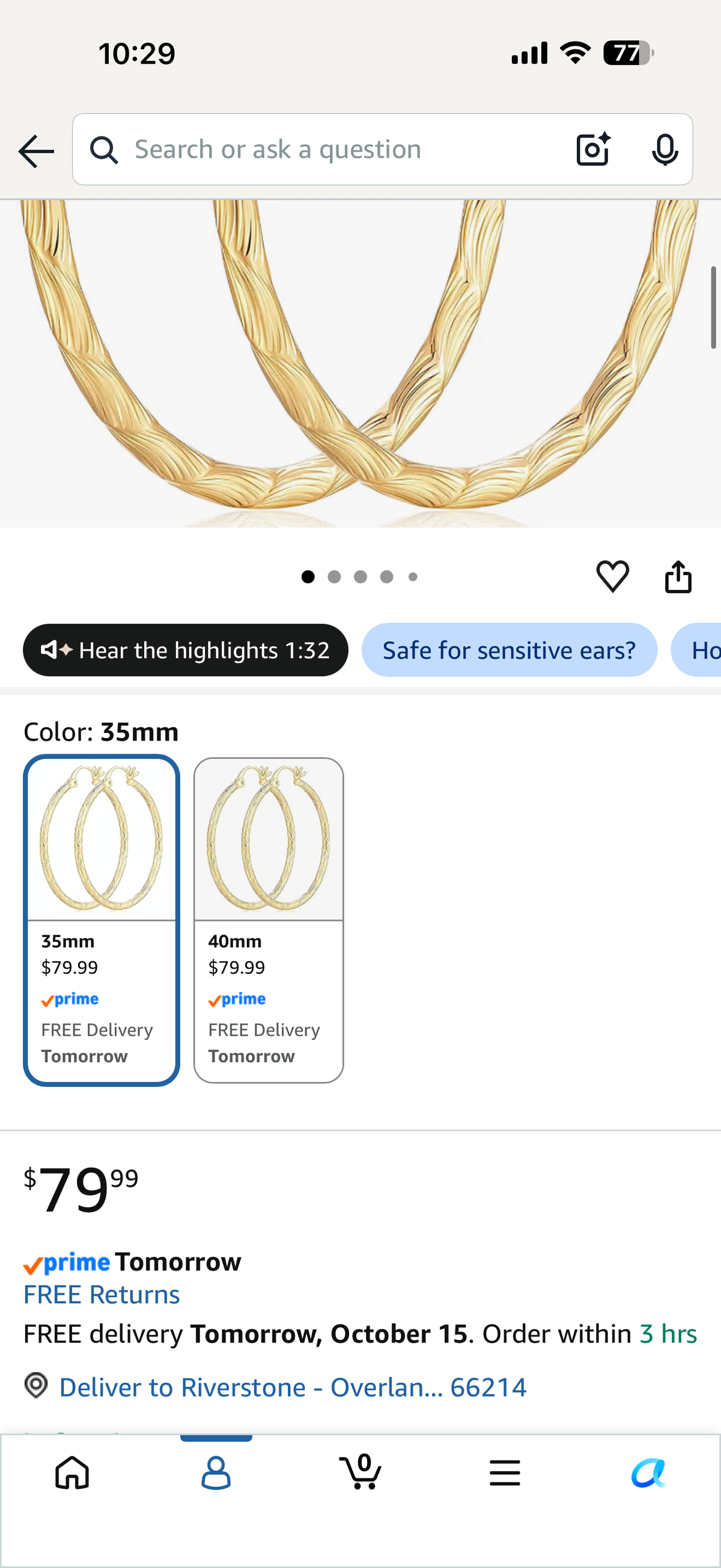 14K Gold Hoop Earrings Gold Hoop Earrings for Women