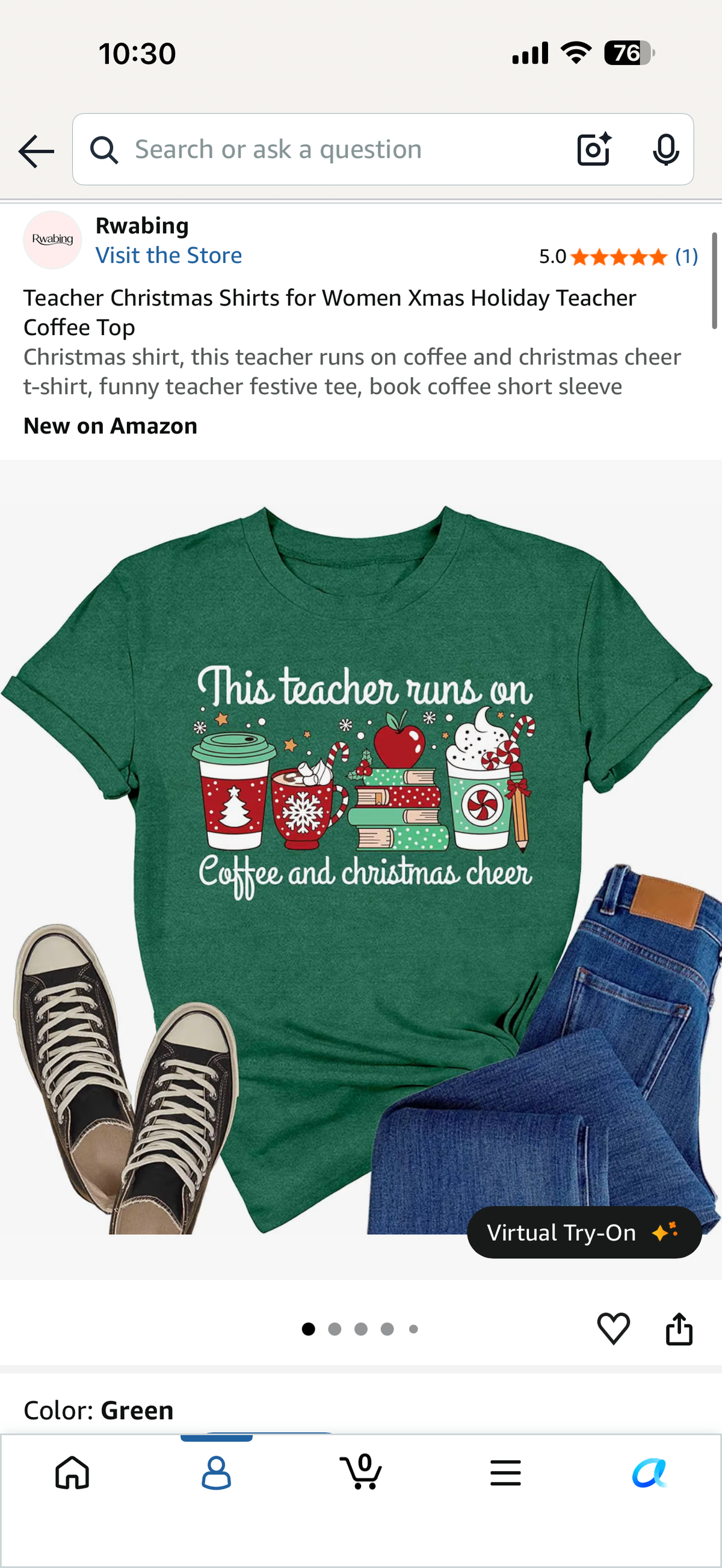 Teacher Christmas Shirts for Women Xmas Holiday Teacher Coffee Top (Size Large)