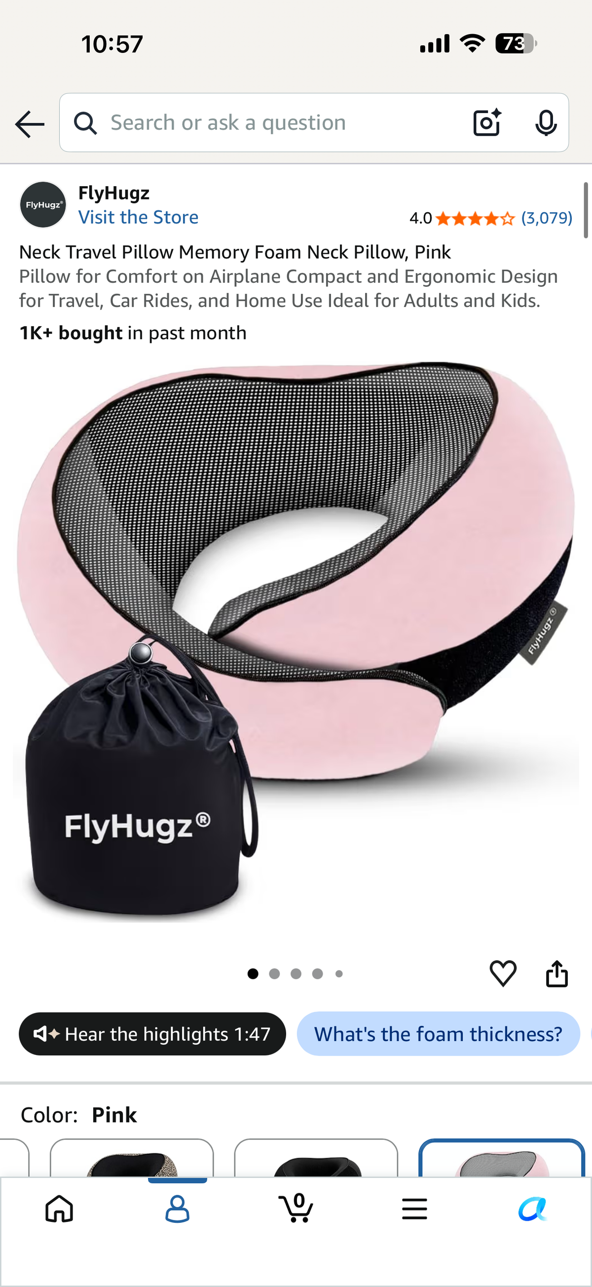 Pink Travel Neck Pillow