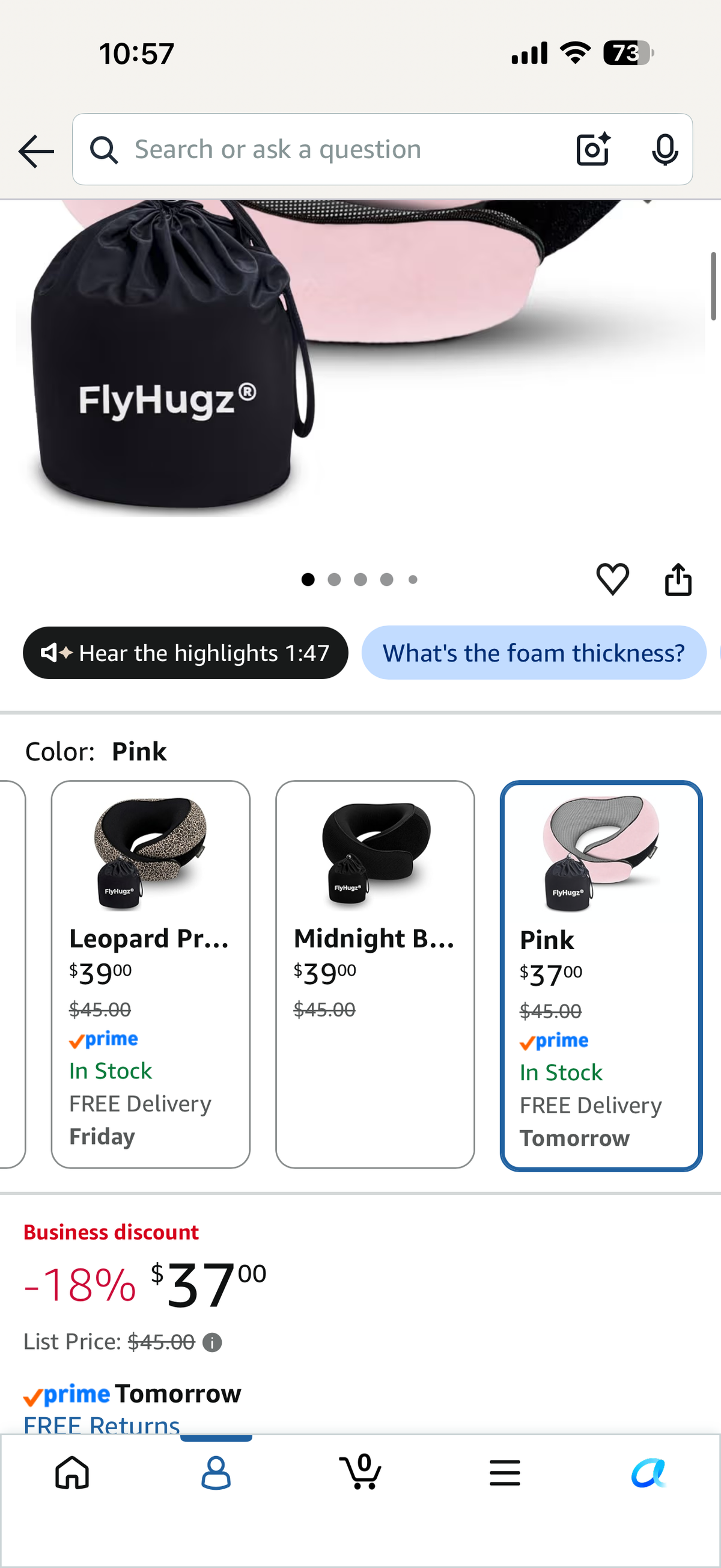 Pink Travel Neck Pillow