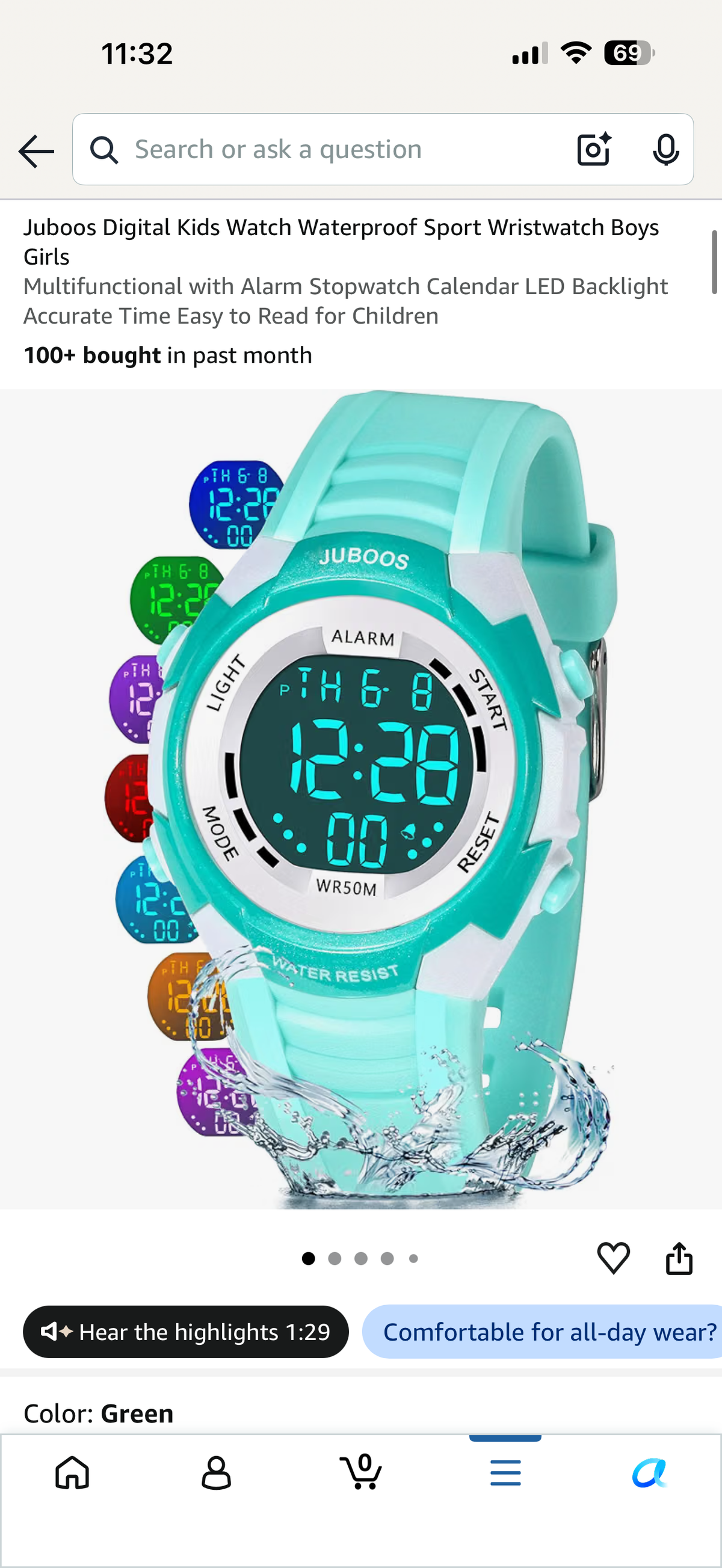 Juboos Digital Kids Watch Waterproof Sport Wristwatch Boys Girls
