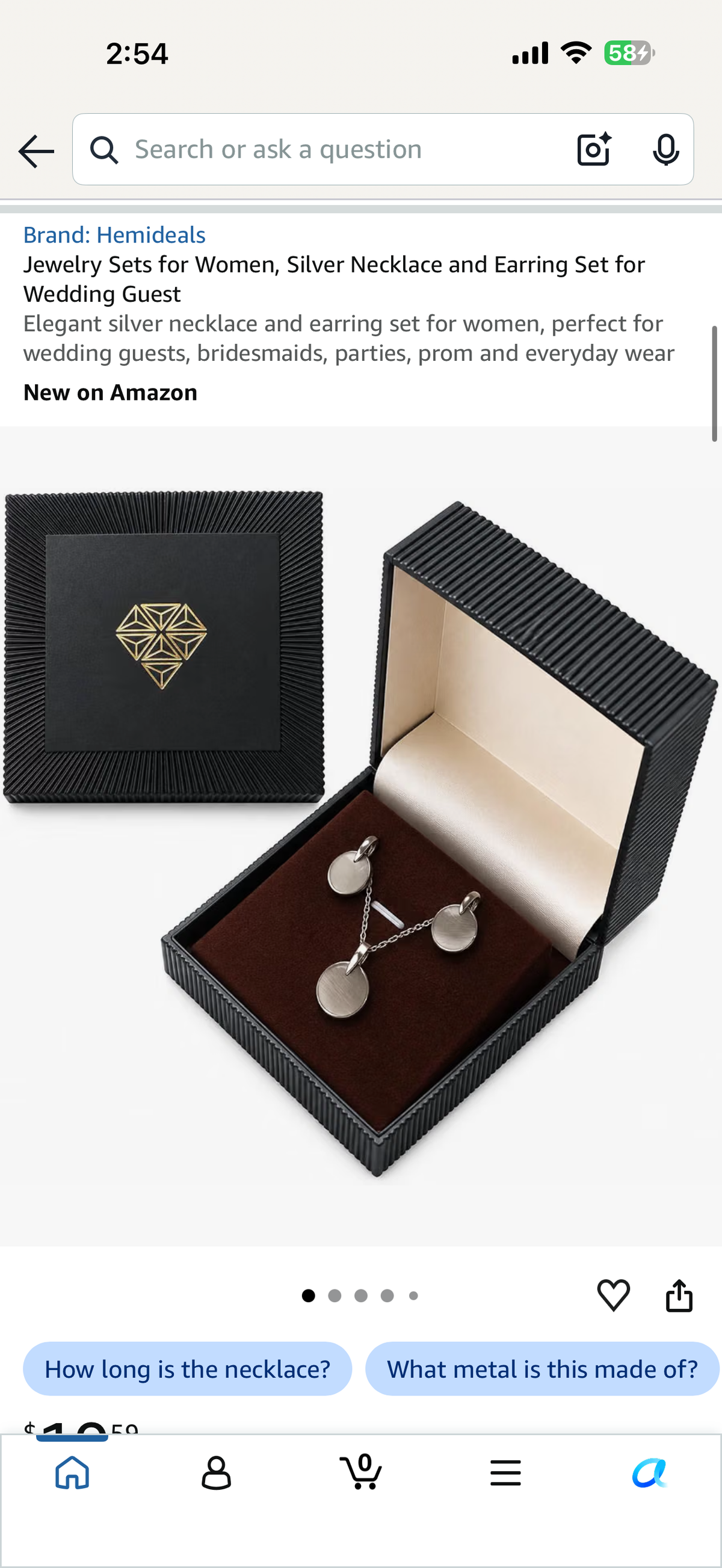 Jewelry Sets for Women, Silver Necklace and Earring Set for Wedding Guest