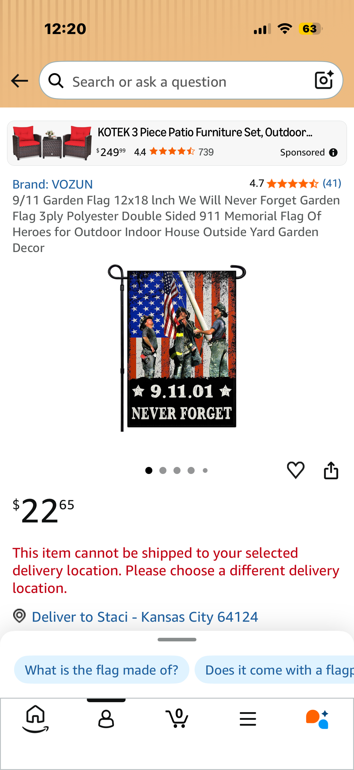 9/11 Garden Flag 12x18 lnch We Will Never Forget Garden Flag 3ply Polyester Double Sided 911 Memorial Flag Of Heroes for Outdoor Indoor House Outside Yard Garden Decor