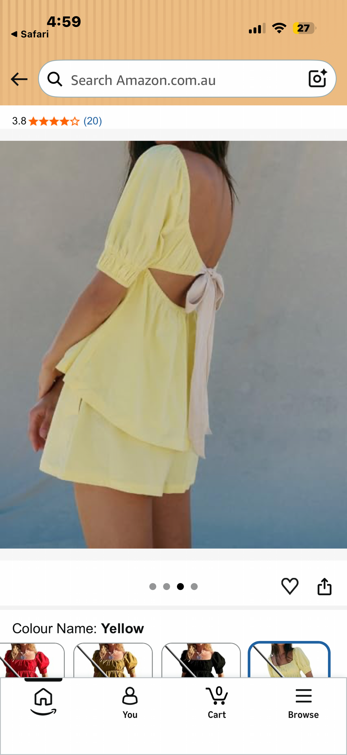 Two Piece Short Sets for Women Short Puff Sleeve Tie Back Babydoll Tops and Shorts Cute 2 Piece Vacation Outfits (Size Small)