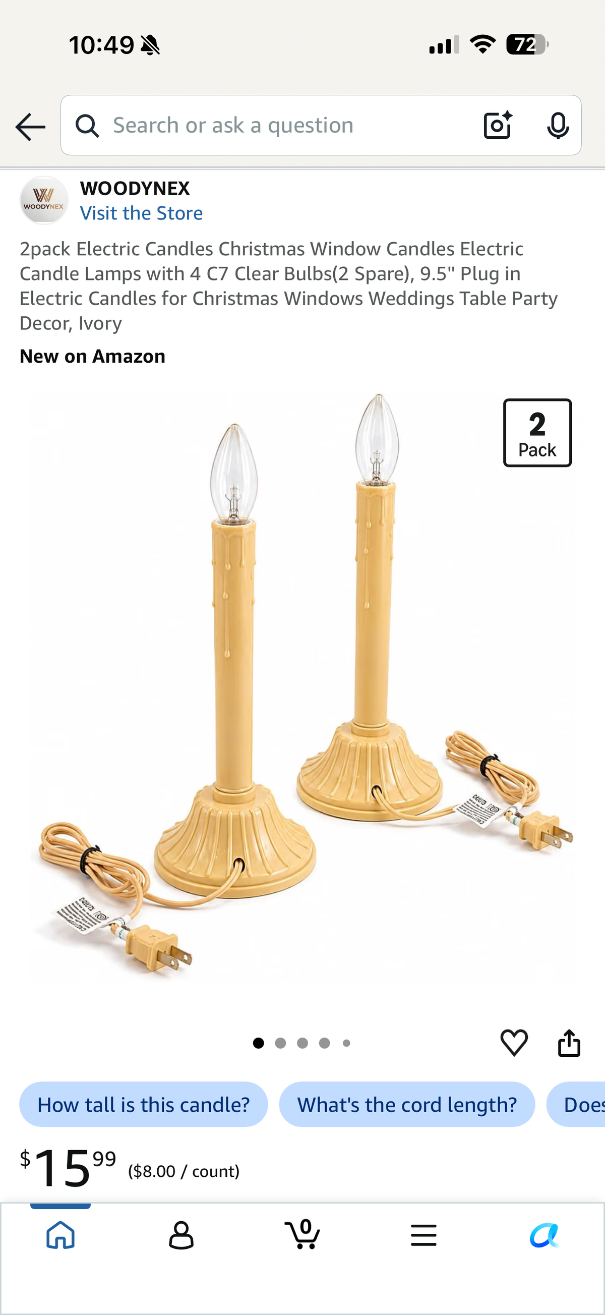 2pack Electric Candles Christmas Window Candles Electric