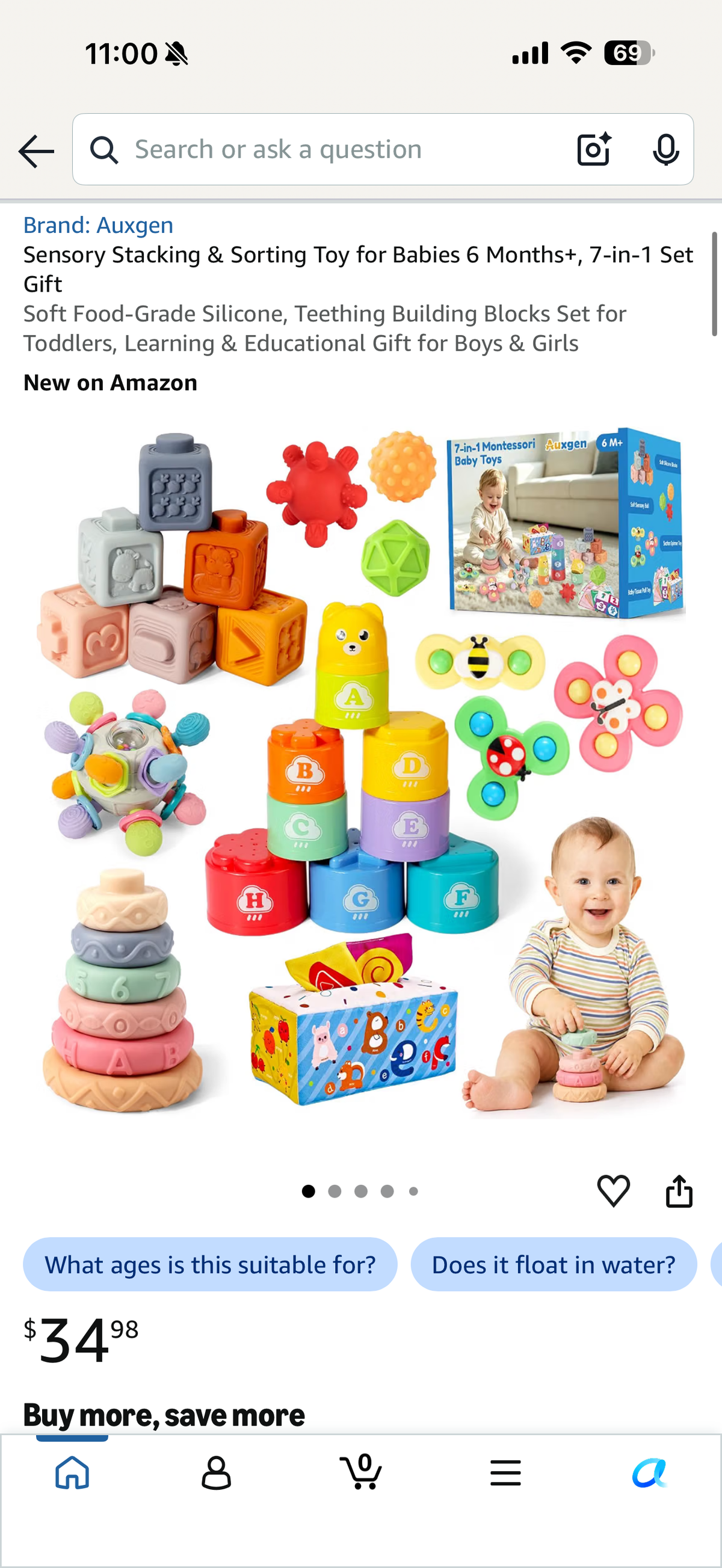 Sensory Stacking & Sorting Toy for Babies 6 Months+, 7-in-1 Set Gift