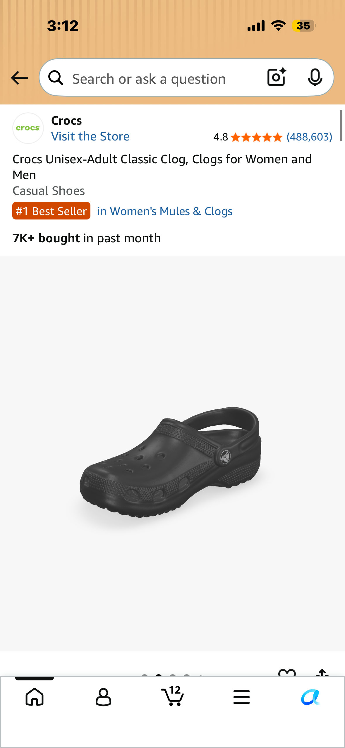 Crocs Unisex-Adult Classic Clog, Clogs for Women and Men (Women’s Size 9, Men’s Size 7)