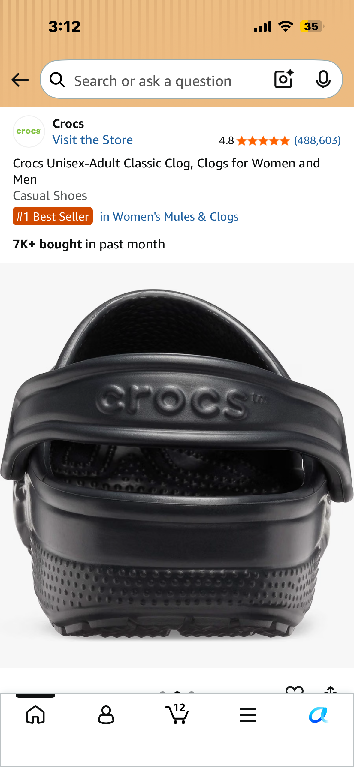 Crocs Unisex-Adult Classic Clog, Clogs for Women and Men (Women’s Size 9, Men’s Size 7)