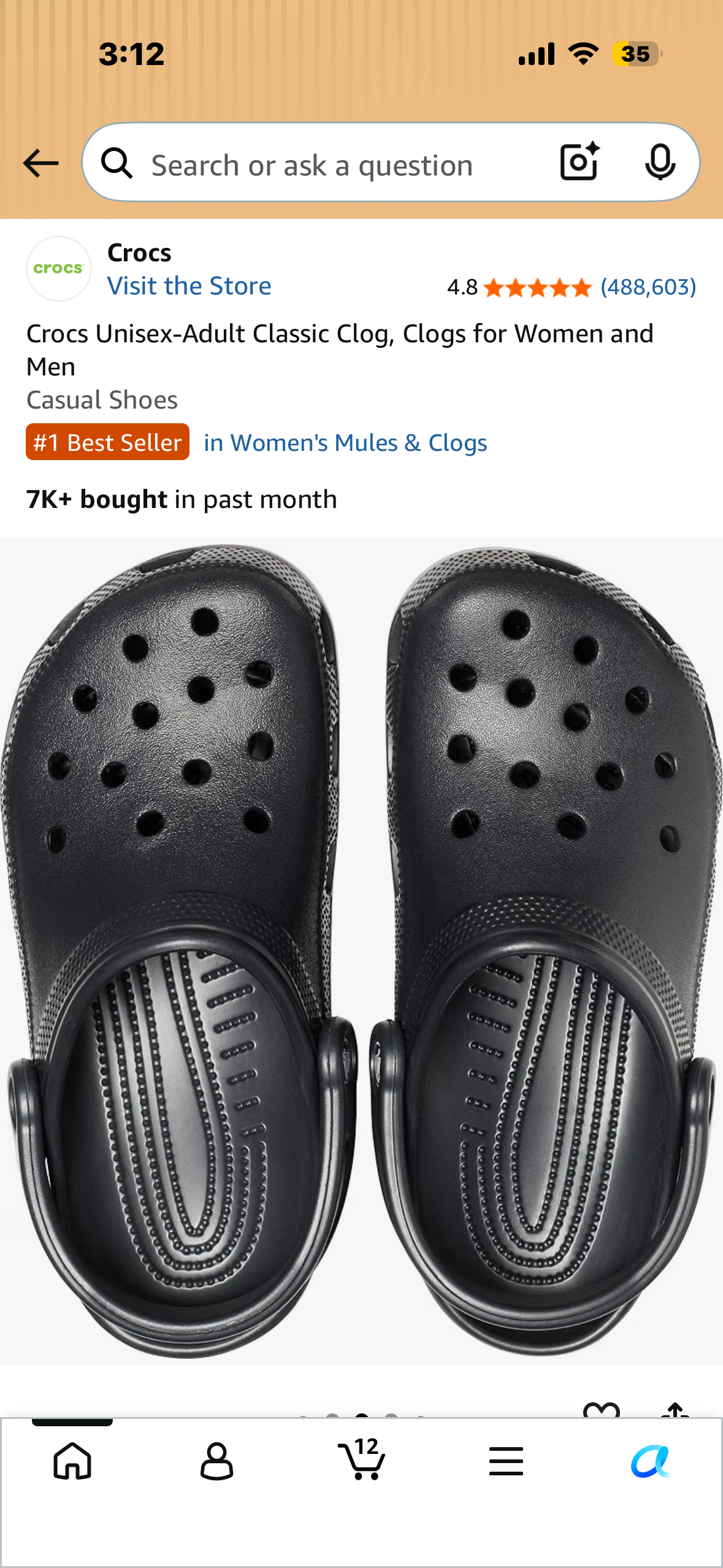 Crocs Unisex-Adult Classic Clog, Clogs for Women and Men (Women’s Size 9, Men’s Size 7)