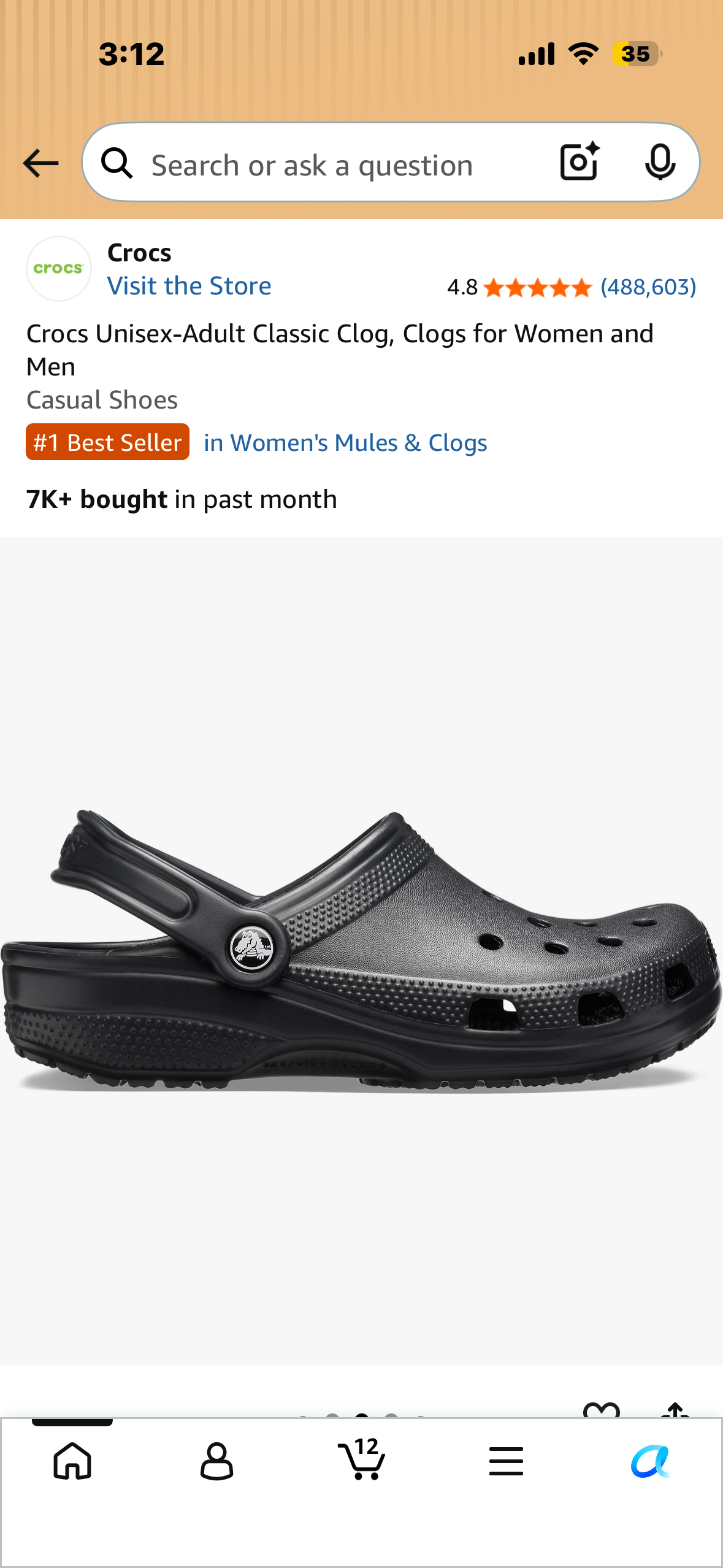 Crocs Unisex-Adult Classic Clog, Clogs for Women and Men (Women’s Size 9, Men’s Size 7)