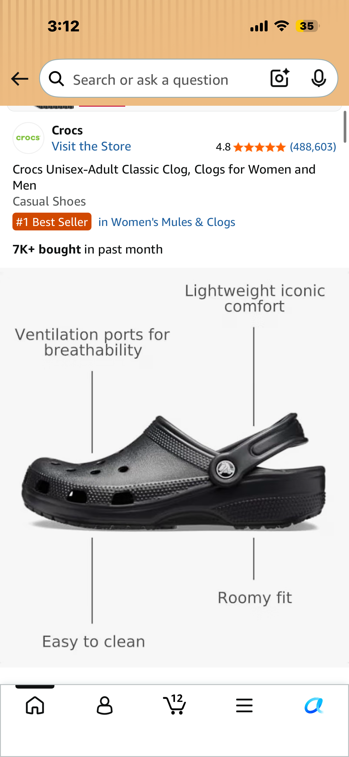 Crocs Unisex-Adult Classic Clog, Clogs for Women and Men (Women’s Size 9, Men’s Size 7)