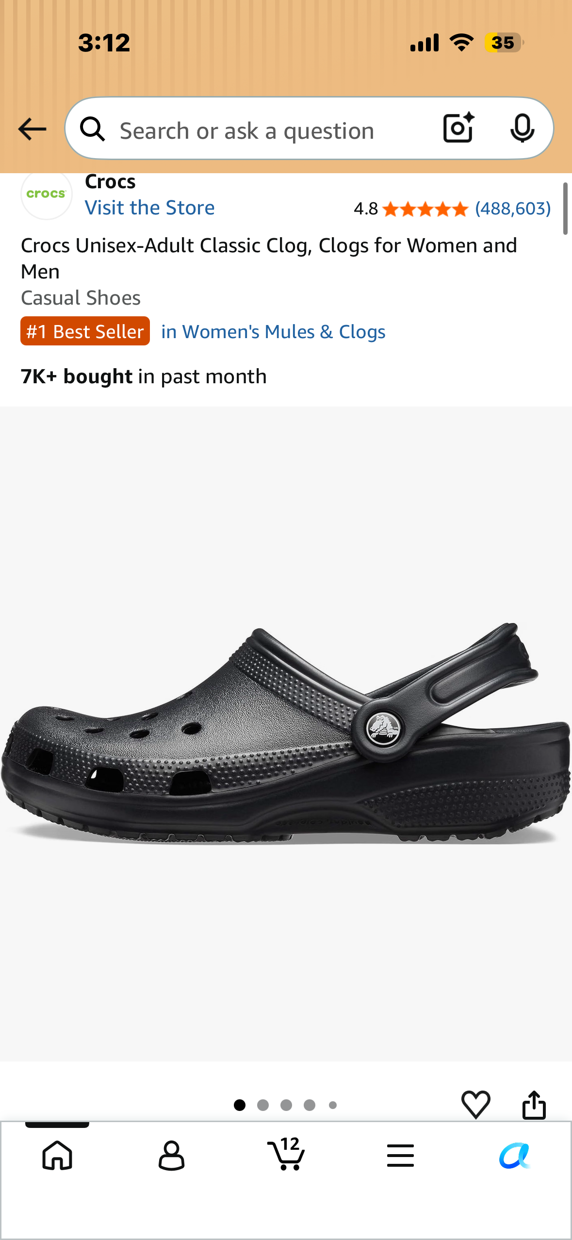 Crocs Unisex-Adult Classic Clog, Clogs for Women and Men (Women’s Size 9, Men’s Size 7)
