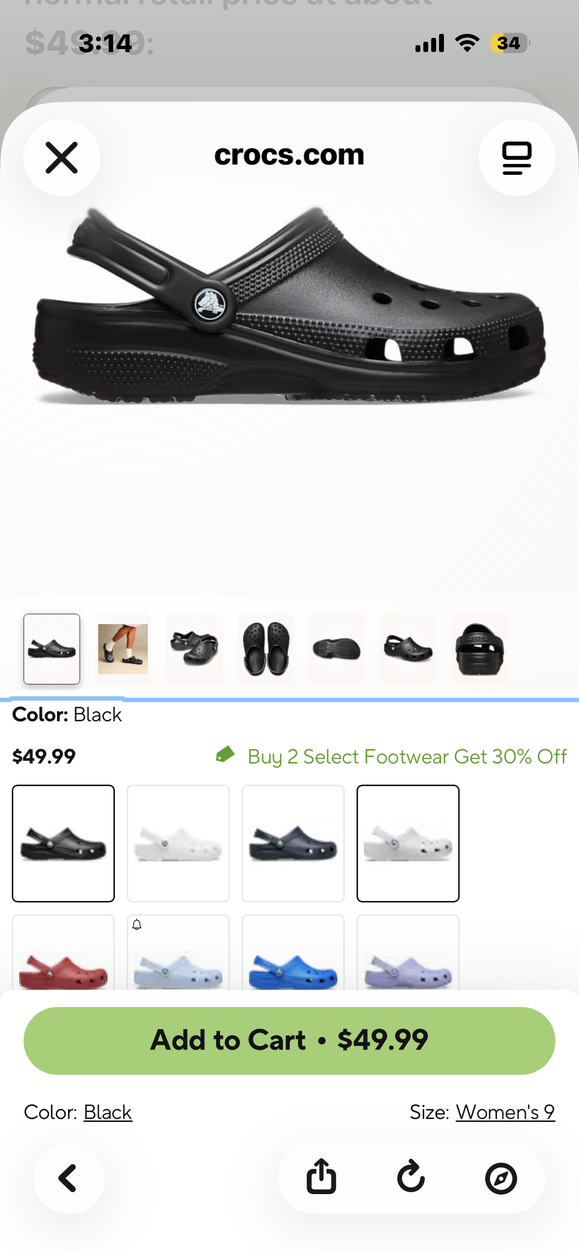 Crocs Unisex-Adult Classic Clog, Clogs for Women and Men (Women’s Size 9, Men’s Size 7)