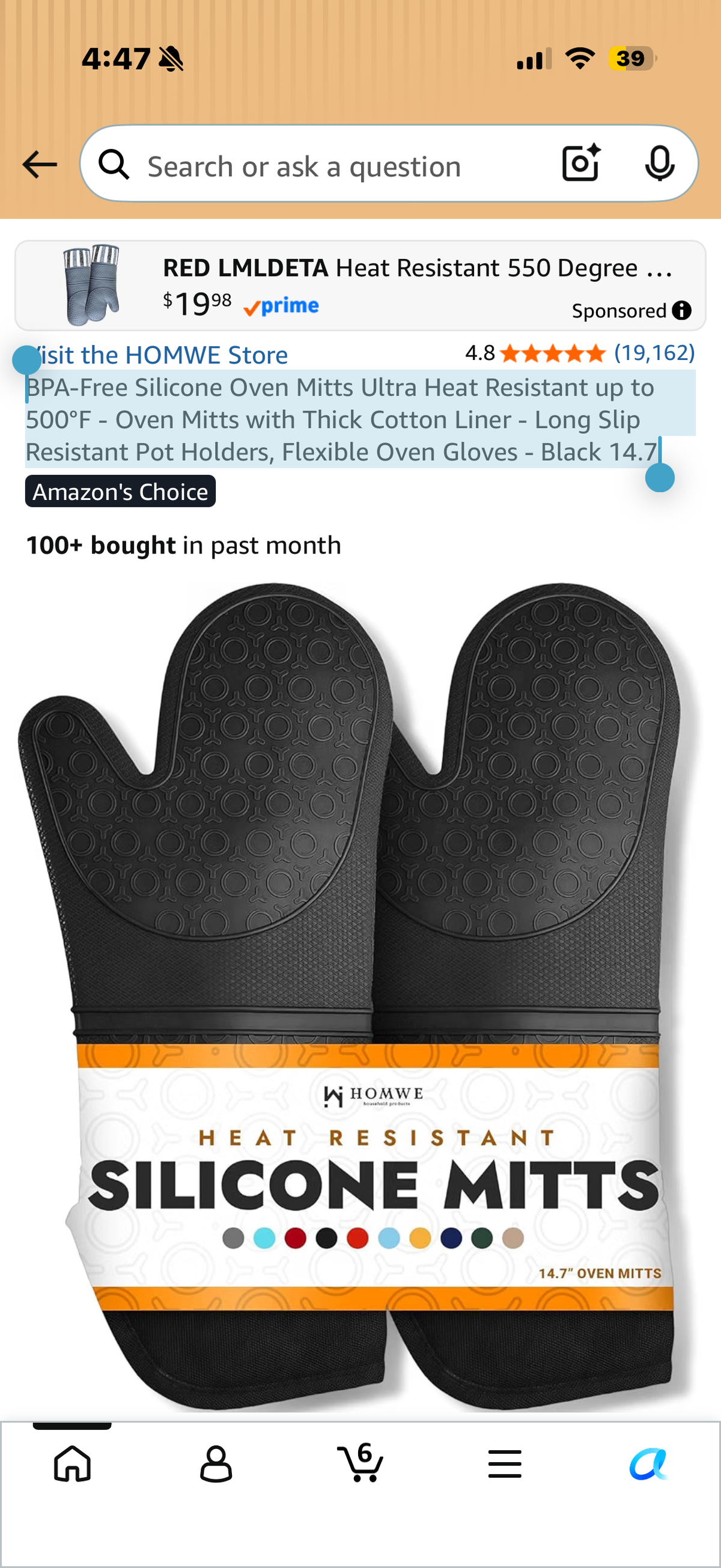 BPA-Free Silicone Oven Mitts