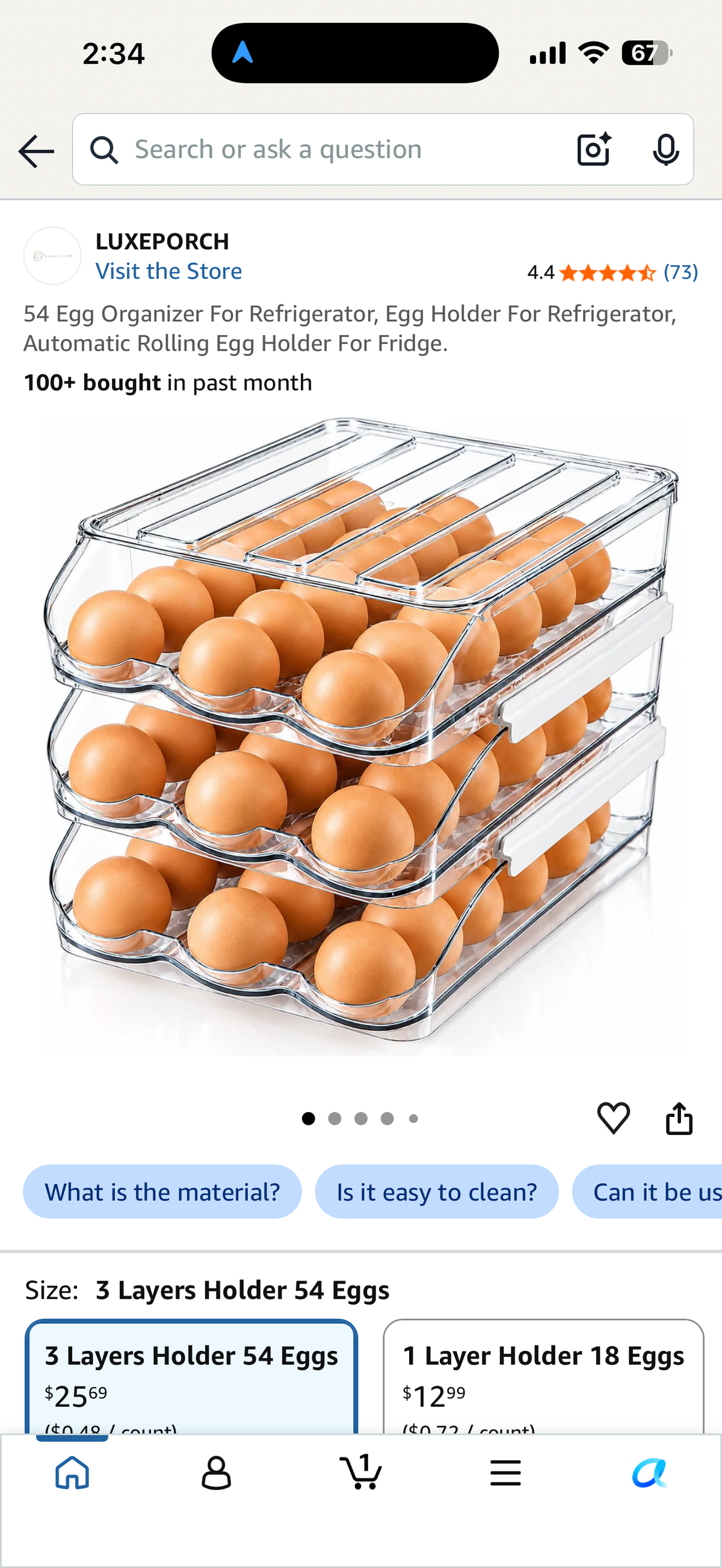 54 Egg Organizer For Refrigerator, Egg Holder For Refrigerator, Automatic Rolling Egg Holder For Fridge