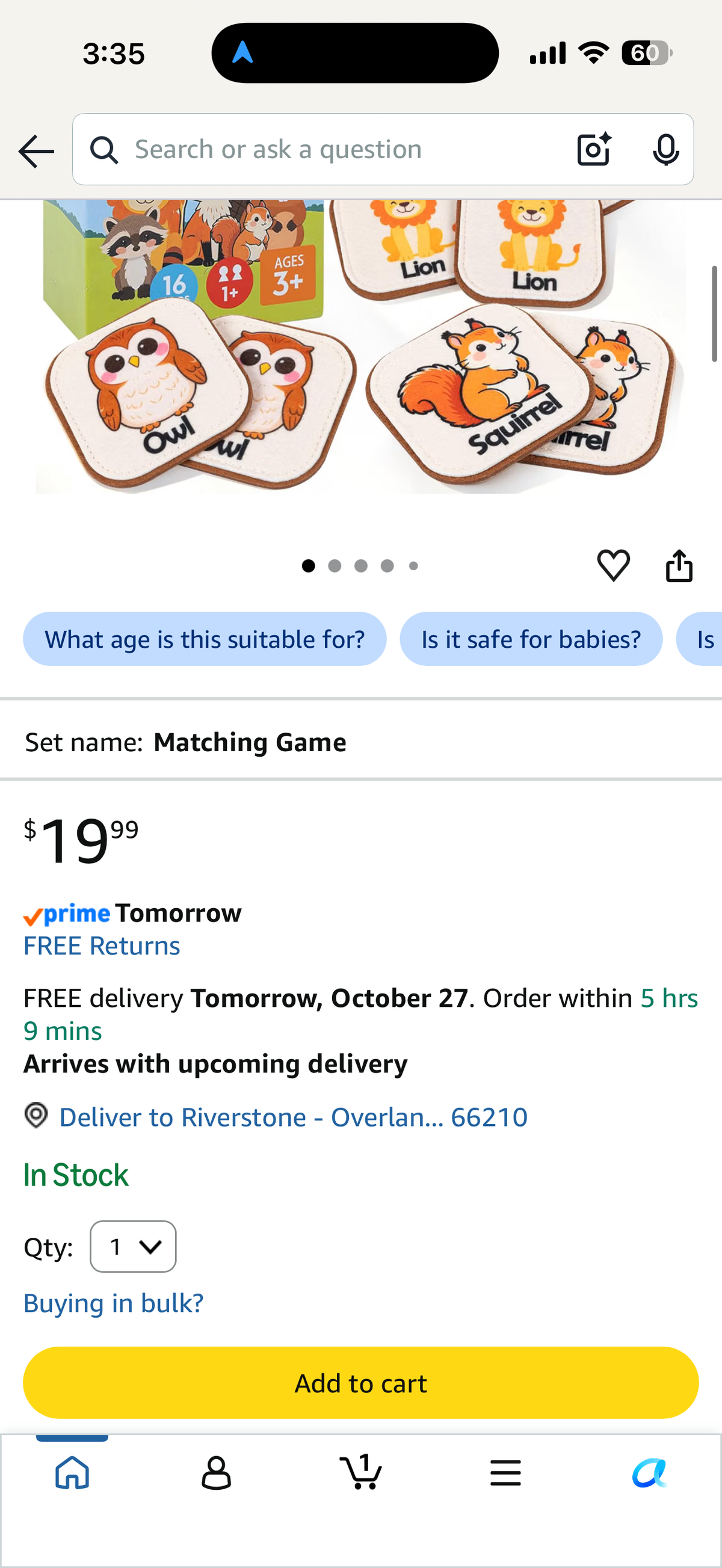Felt Memory Matching Game for Toddler 2-4 Years, Toddler Games Ages 1-3