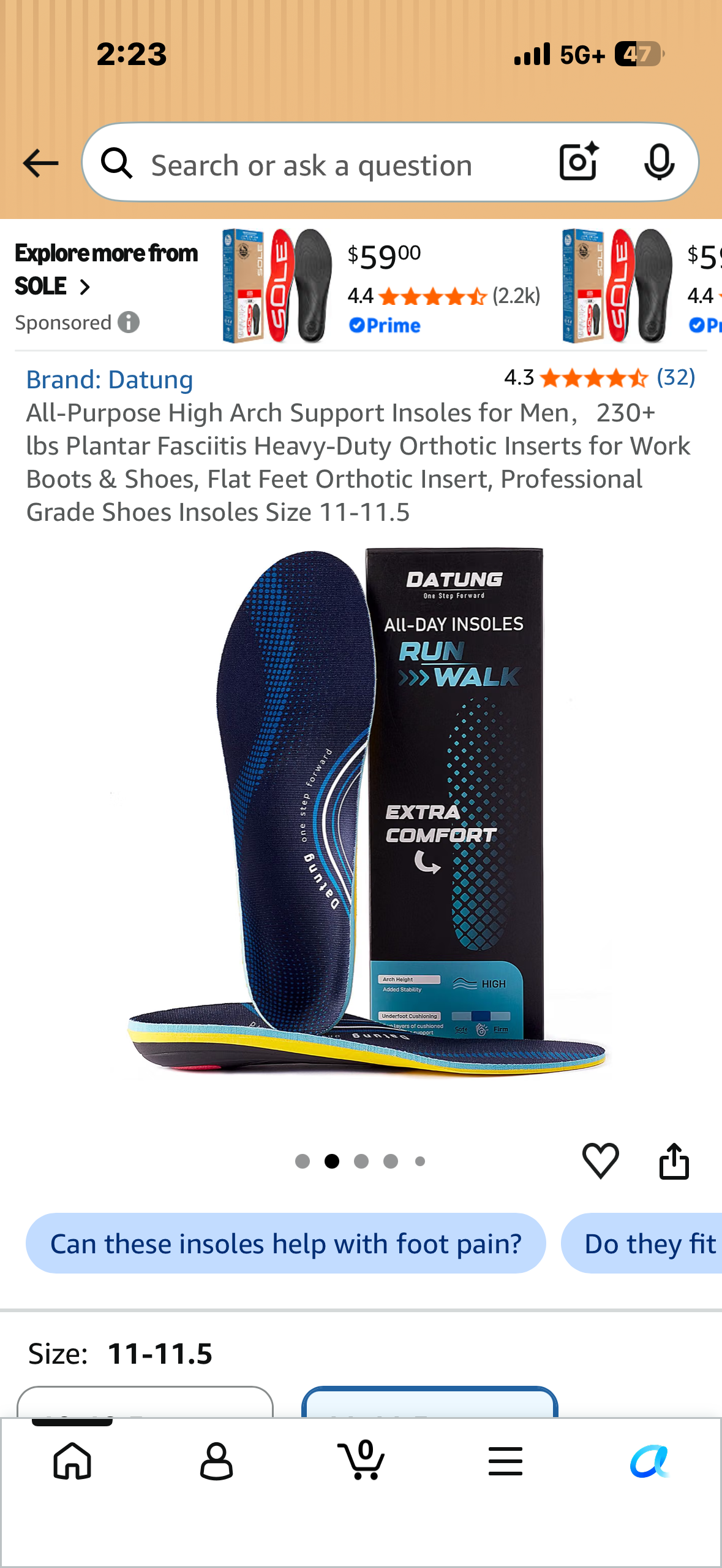 All-Purpose High Arch Support Insoles for Men，230+ lbs Plantar Fasciitis Heavy-Duty Orthotic Inserts for Work Boots & Shoes, Flat Feet Orthotic Insert, Professional Grade Shoes Insoles (Size 9-9.5)