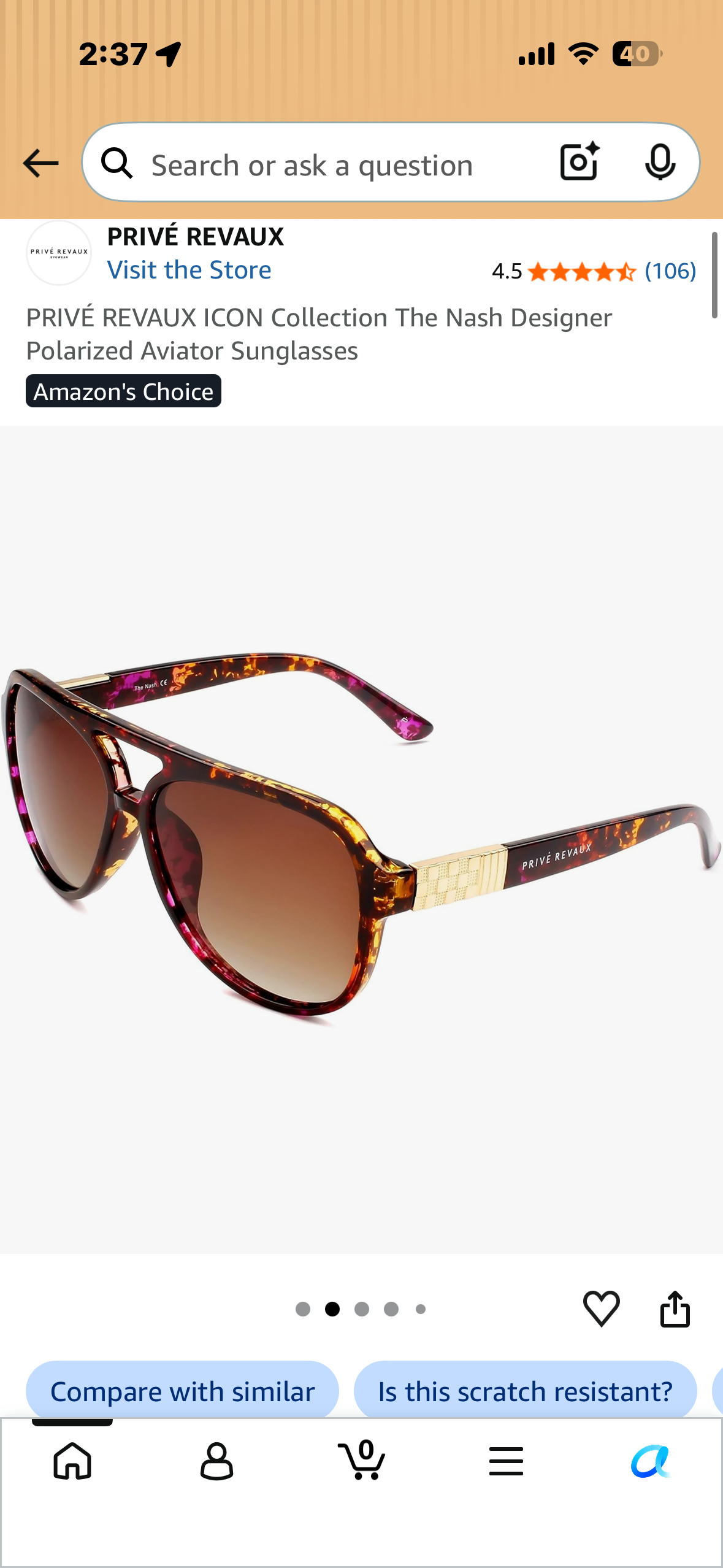 PRIVÉ REVAUX ICON Collection The Nash Designer Polarized Aviator Sunglasses