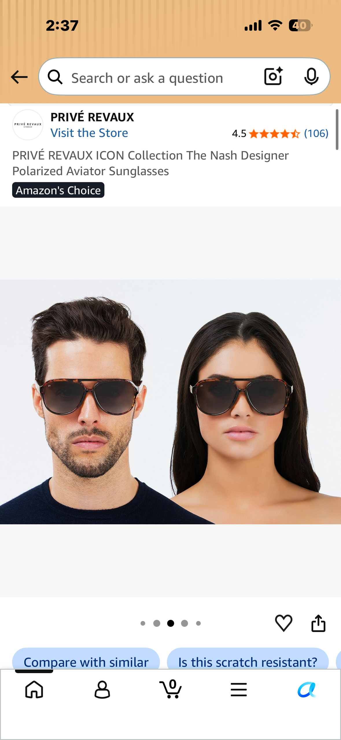 PRIVÉ REVAUX ICON Collection The Nash Designer Polarized Aviator Sunglasses