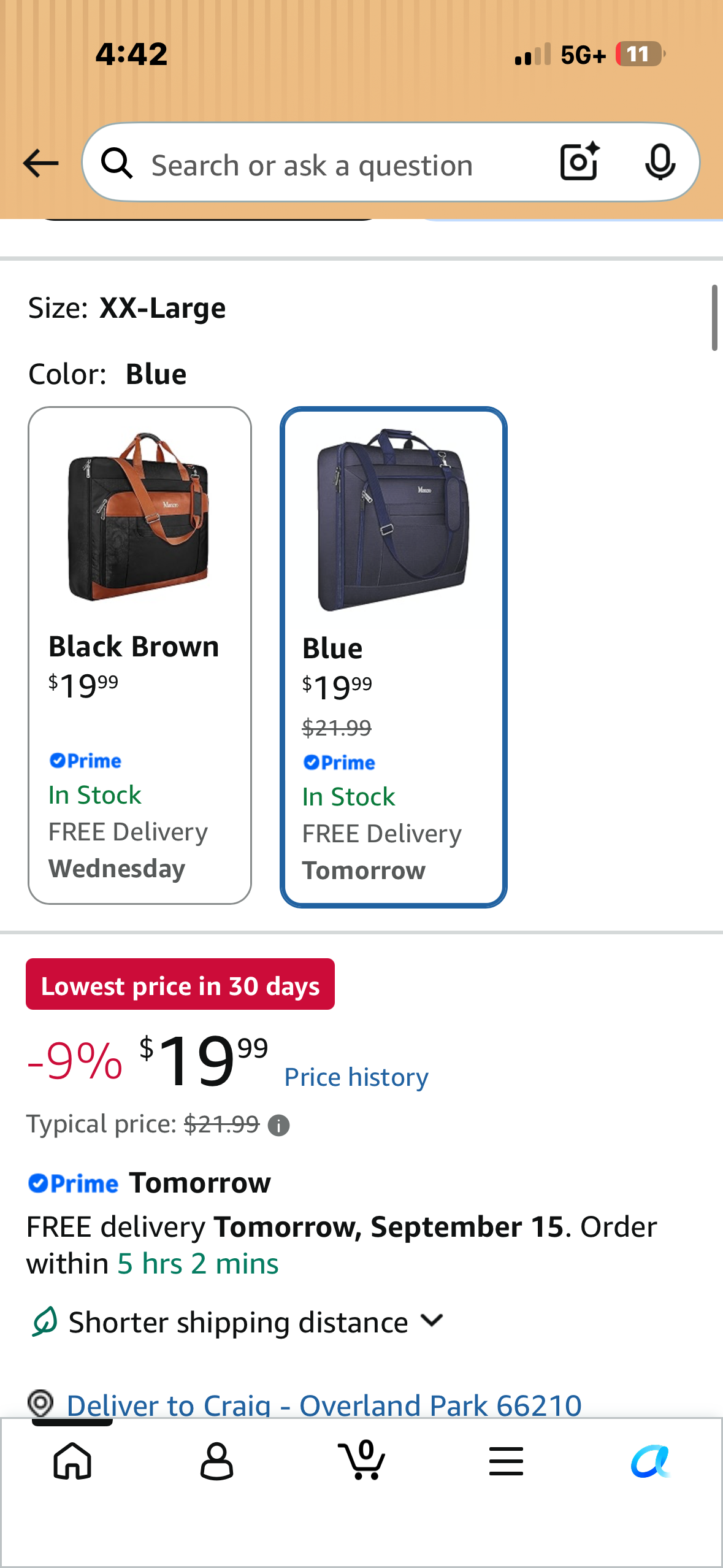 Mancro Carry On Suit Garment Bag, Black Waterproof Foldable Garment Bag with Hanging Compartment to Help Reduce Wrinkles, Suit Bag with Adjustable Shoulder Strap