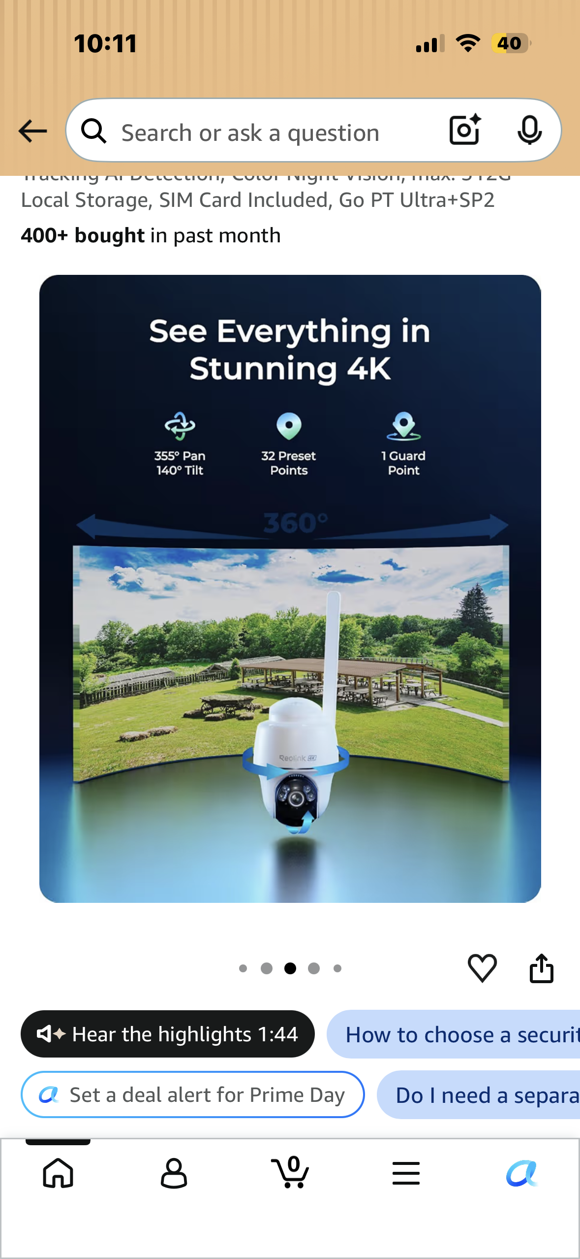 REOLINK 4K LTE Cellular Security Camera Wireless Outdoor