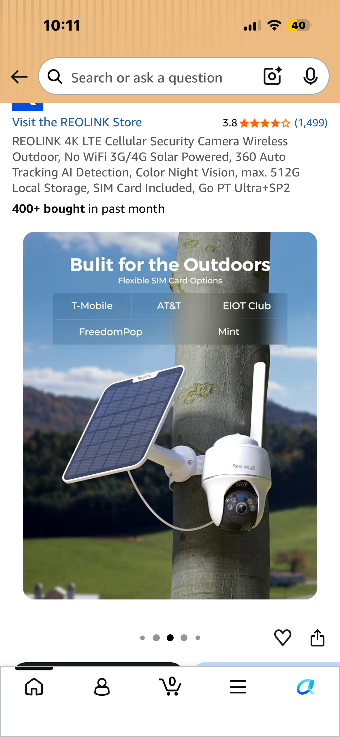 REOLINK 4K LTE Cellular Security Camera Wireless Outdoor