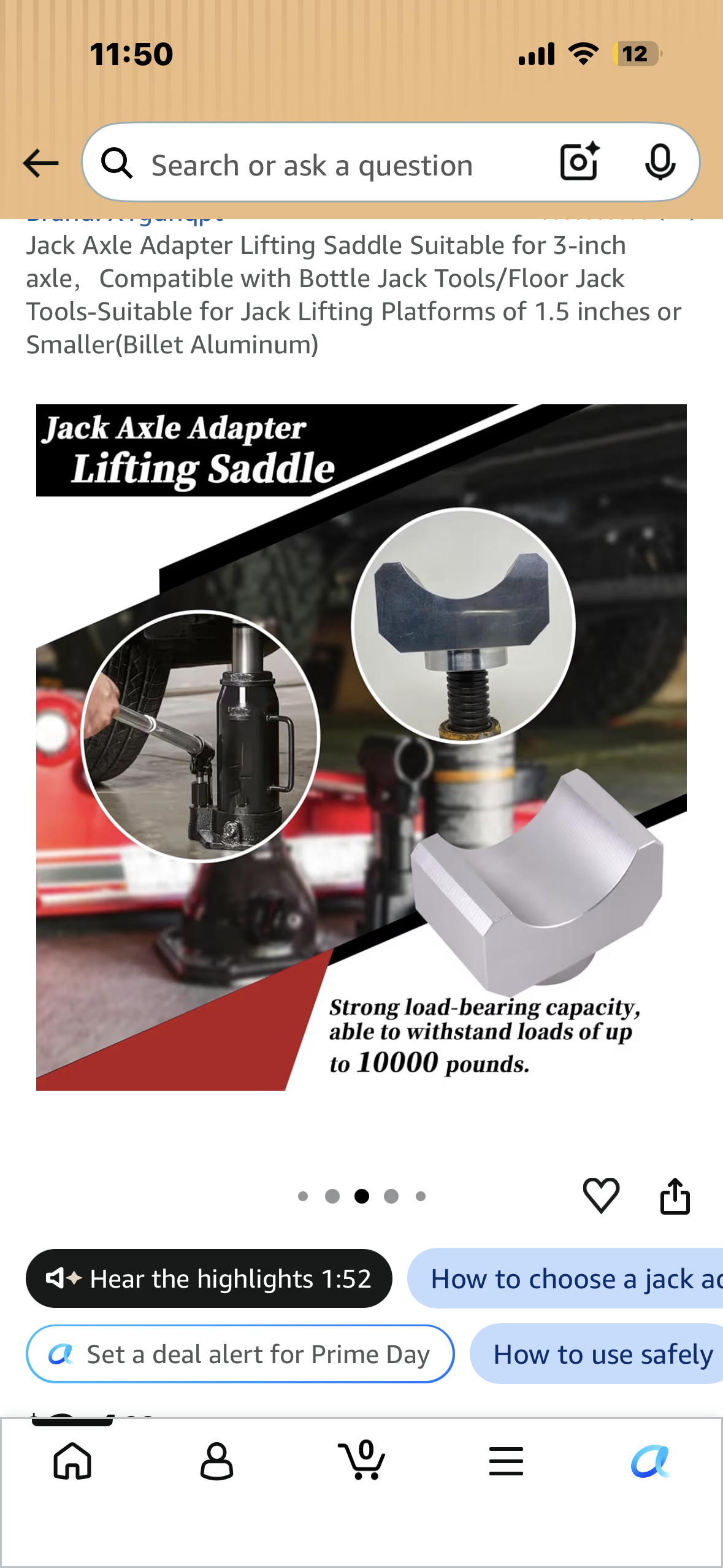 Jack Axle Adapter Lifting Saddle Suitable for 3-inch axle，Compatible with Bottle Jack Tools/Floor Jack Tools-Suitable for Jack Lifting Platforms of 1.5 inches or Smaller(Billet Aluminum)