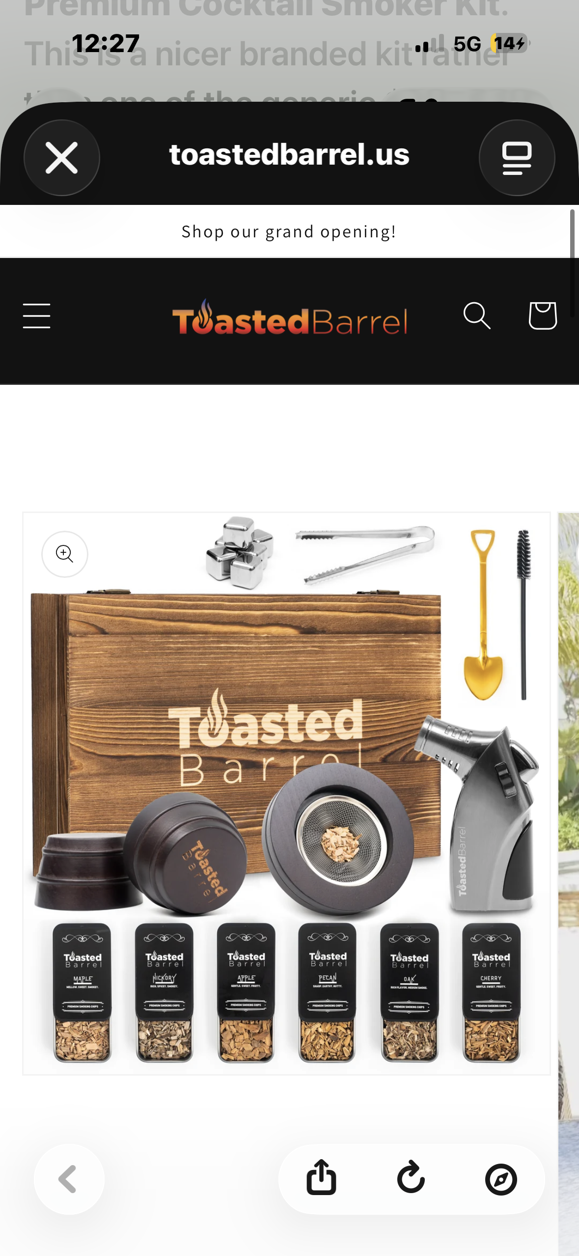 Toasted Barrel Premium Cocktail Smoker Kit with Torch,6 Wood Chip Flavours,Bourbon/Whisky Aroma Kit,Bar Set -(No Butane)