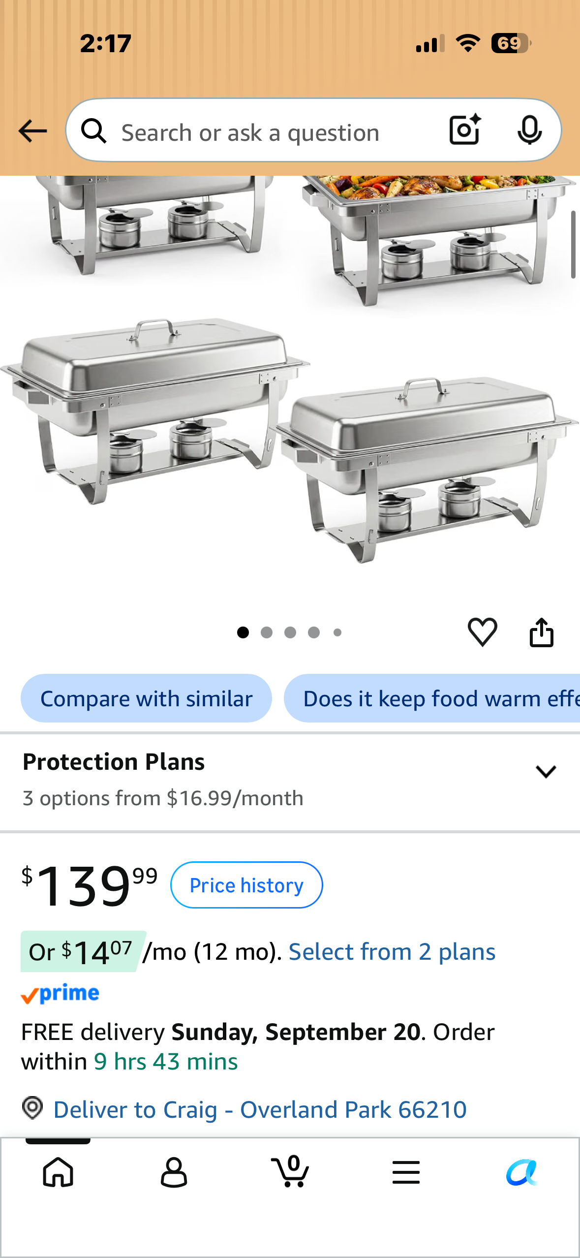 4-Pack Chafing Dishes for Buffet Stainless Steel Food Warmers 99% Pre-Installed, Integrated Frame, 9 QT Rectangular Chafing Dish Set with Lid for Party and Wedding