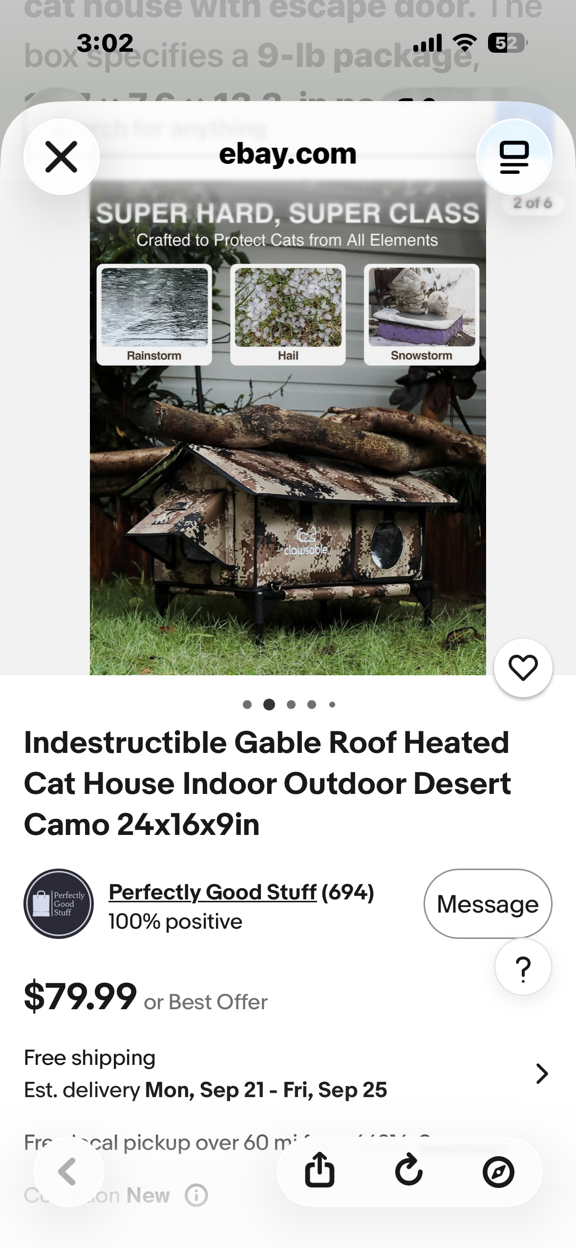 Heated Outdoor Cat House – Insulated, Elevated w/ Escape Door