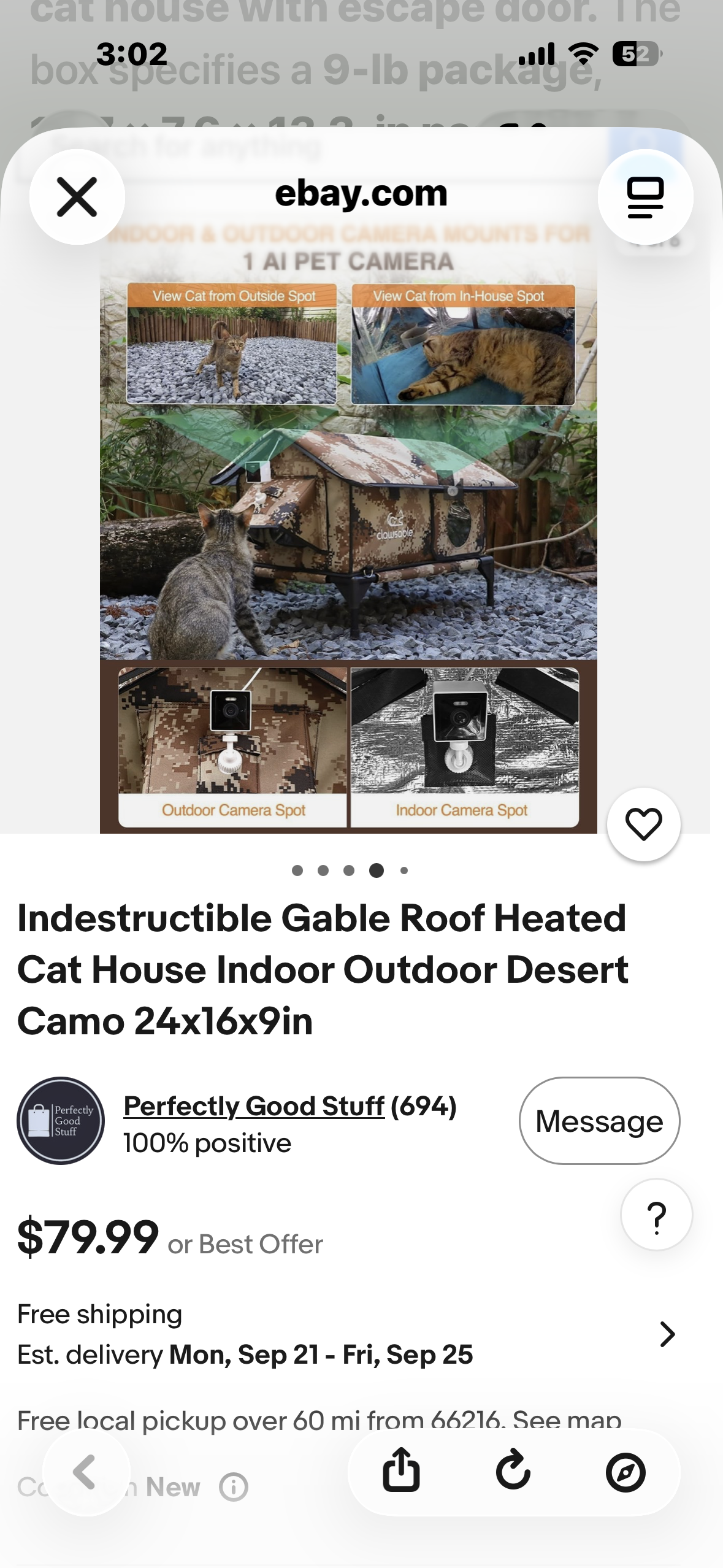 Heated Outdoor Cat House – Insulated, Elevated w/ Escape Door