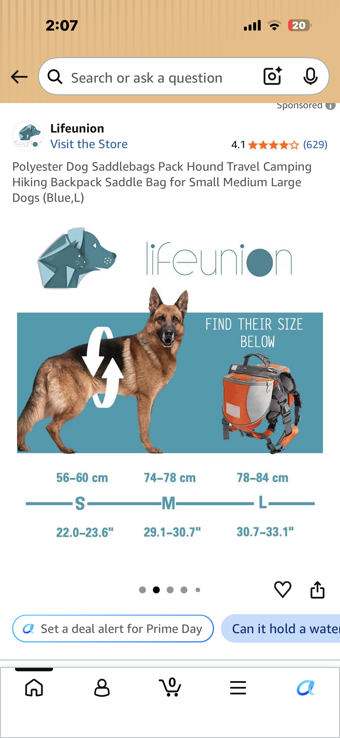 Polyester Dog Saddlebags Pack Hound Travel Camping Hiking Backpack Saddle Bag for Small Medium Large Dogs (Blue/Grey)L)